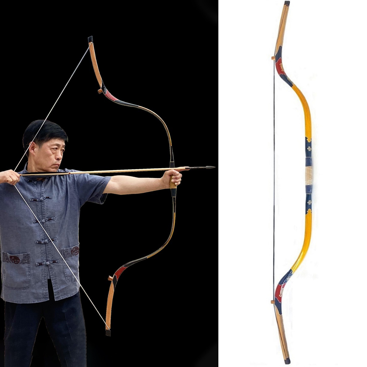 Qing Bow Archery Traditional Longbow 50-120lbs