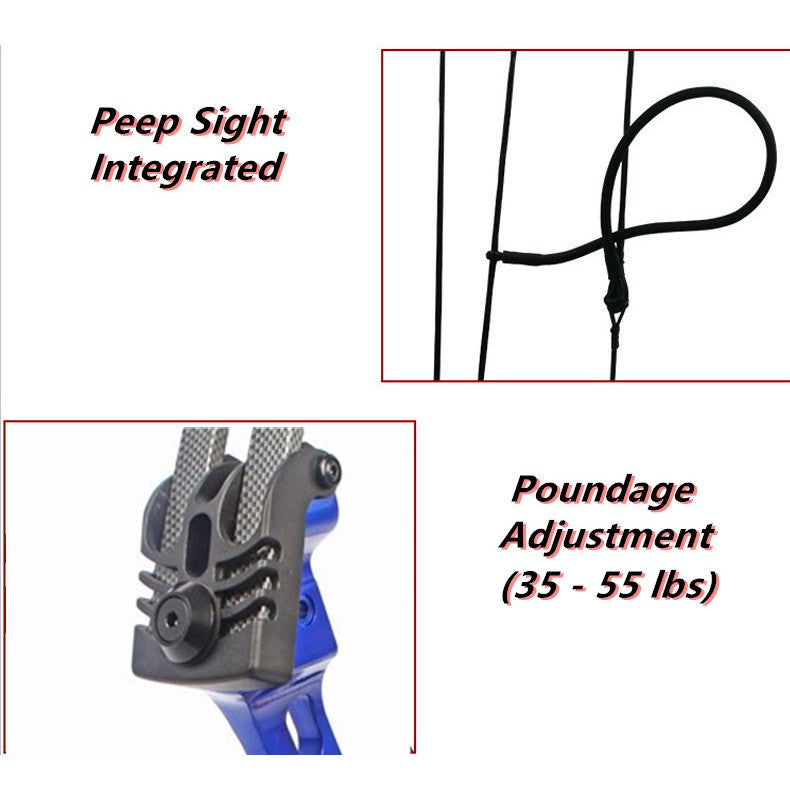 🎯Archery Compound Bow Junxing M107 Adjustable Poundage (35 -55 lbs)-AMEYXGS Archery