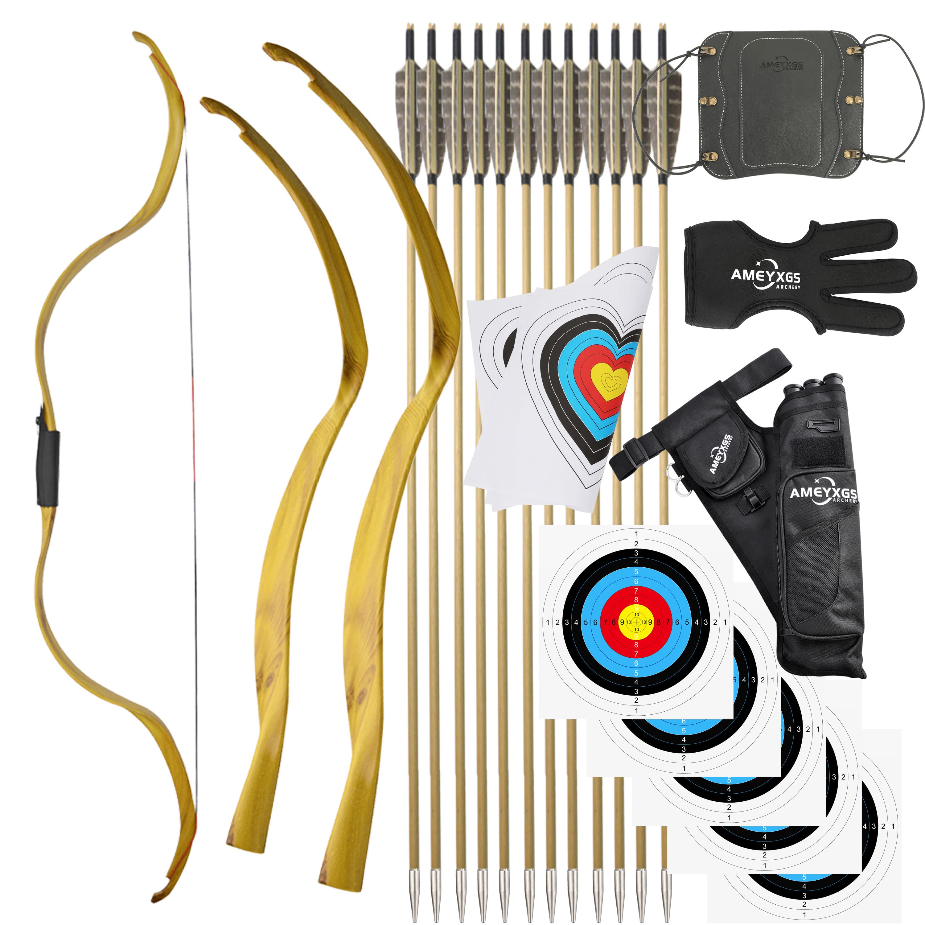 Wooden Traditional Recurve Bow 20lbs for Target & Hunting