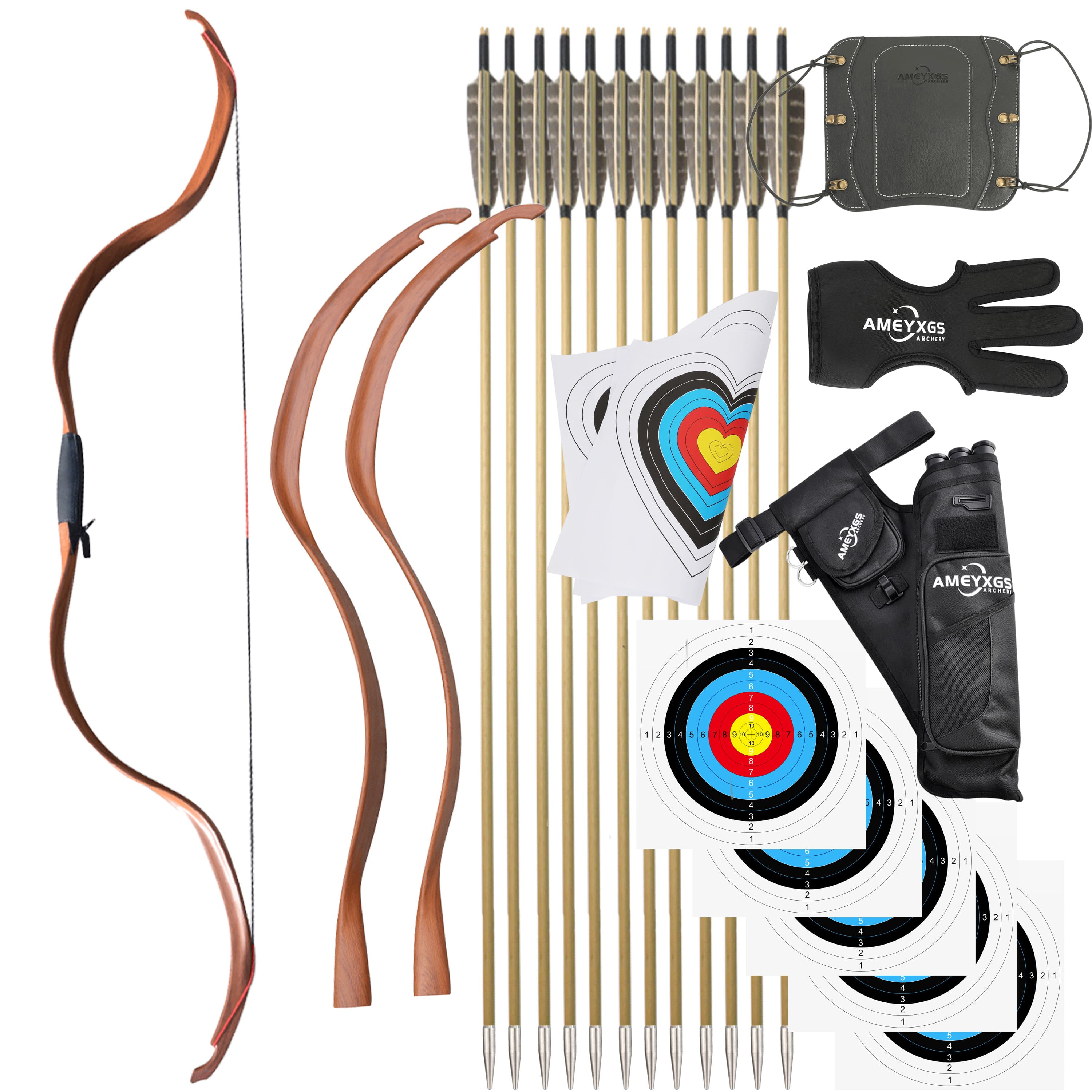 Wooden Traditional Recurve Bow 20lbs for Target & Hunting