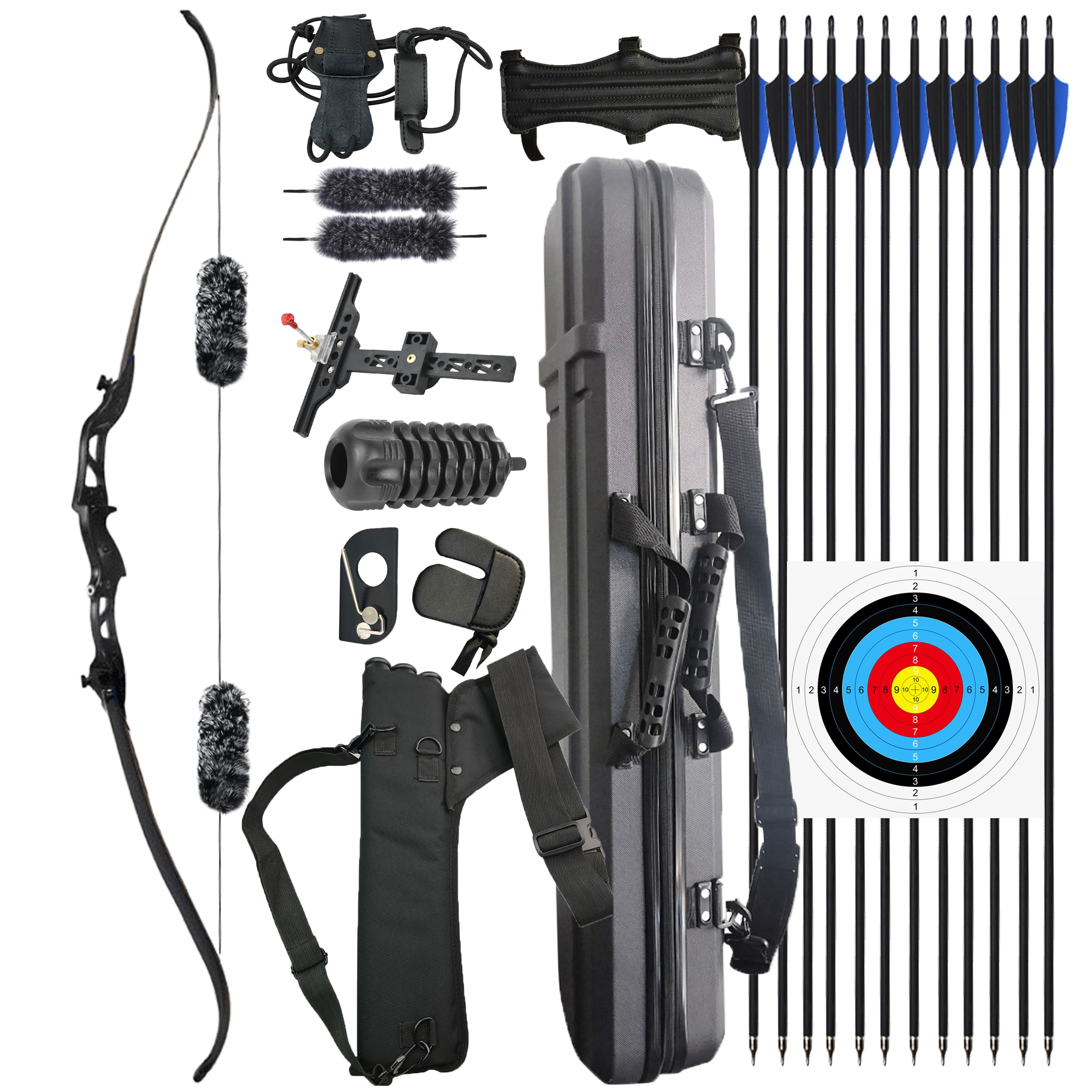 JUNXING F155 Recurve Bow 66 inch Recurve Bow Arrows Kit RH/LH