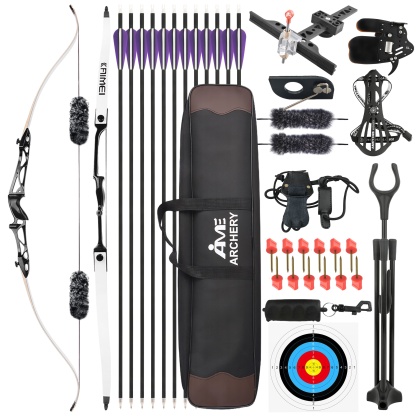 KAIEMI 66" 68" 70" Olympic Archery Competition Recurve Bow Kit 14-40# @28"