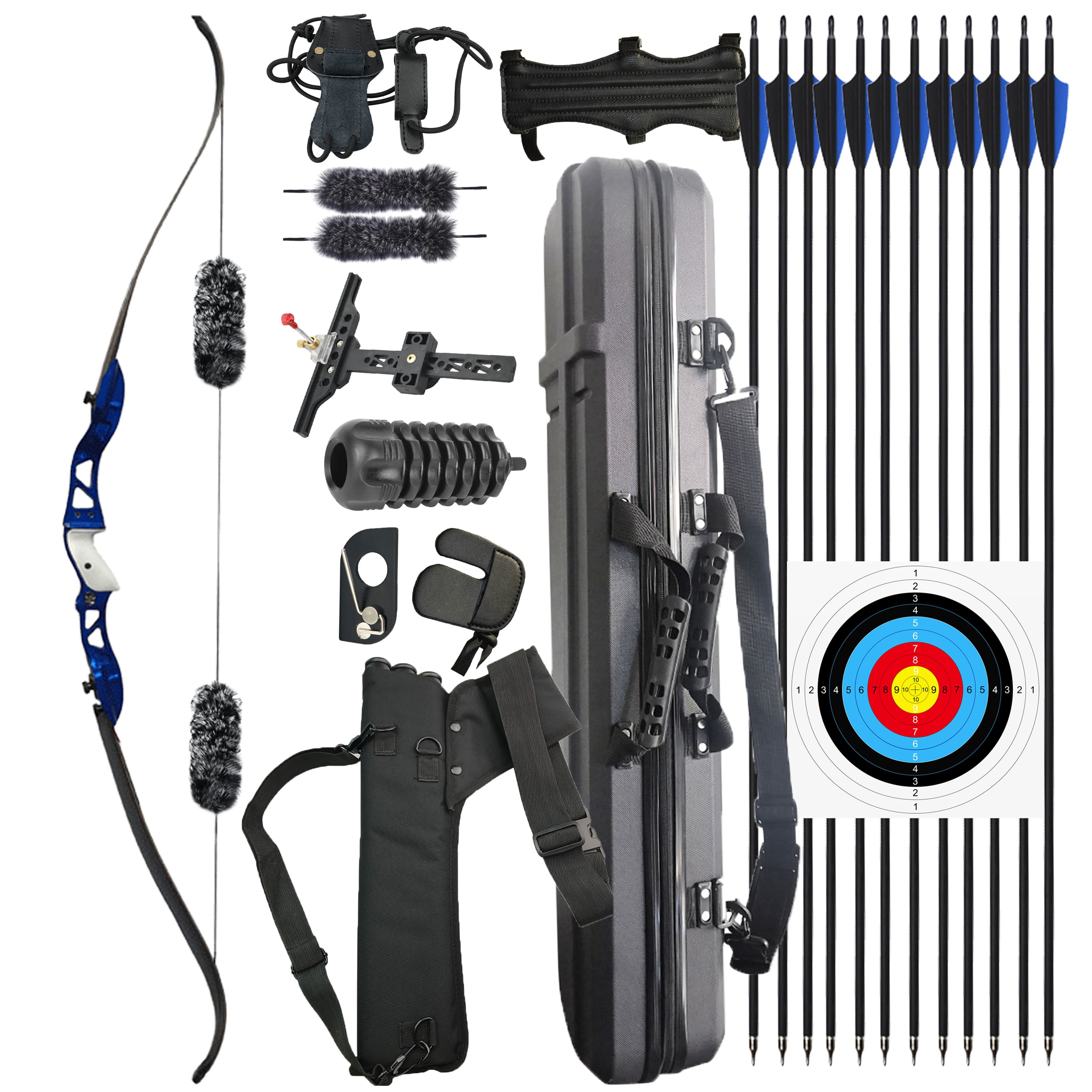 JUNXING F155 Recurve Bow 66 inch Recurve Bow Arrows Kit RH/LH