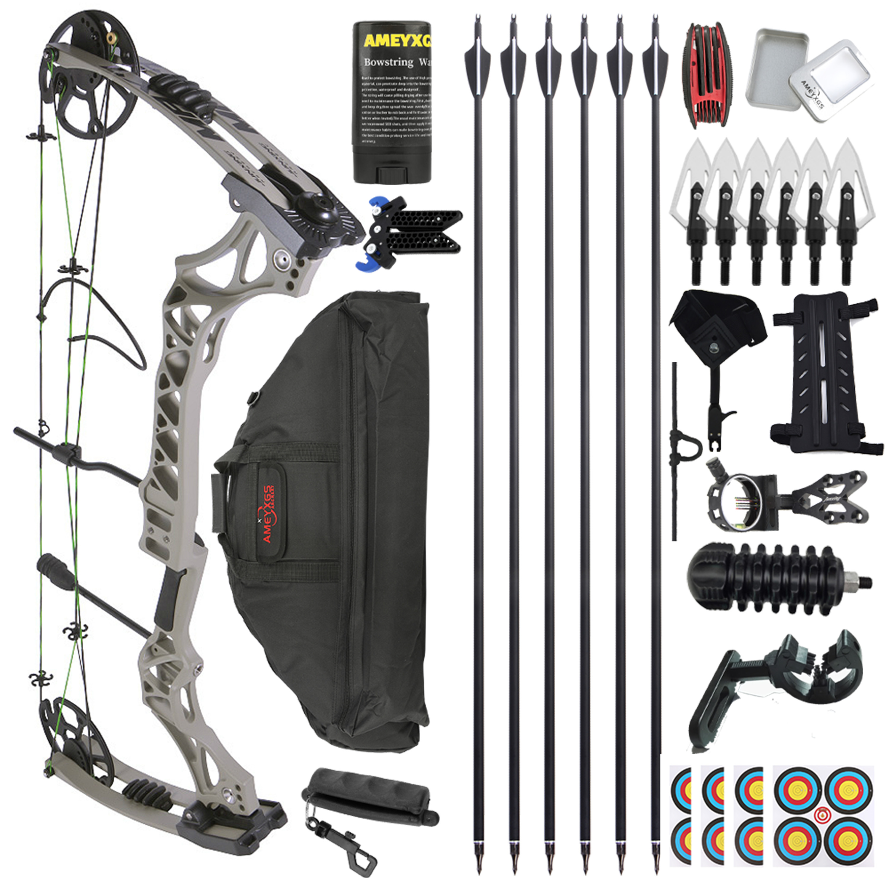 JUNXING M129 Hunting Compound Bow 30-70LBS Full Kit 320FPS