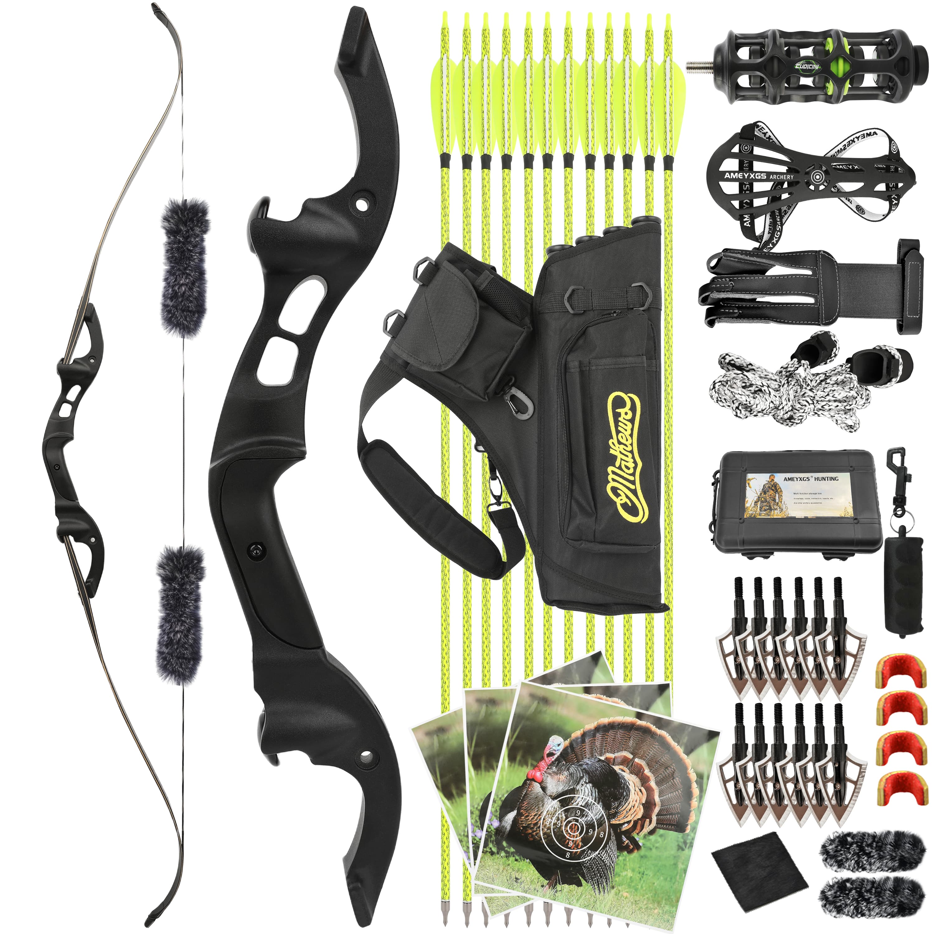 TBOW H3 Traditional Hunting Recurve Bow Formula 62" 25-60Ibs