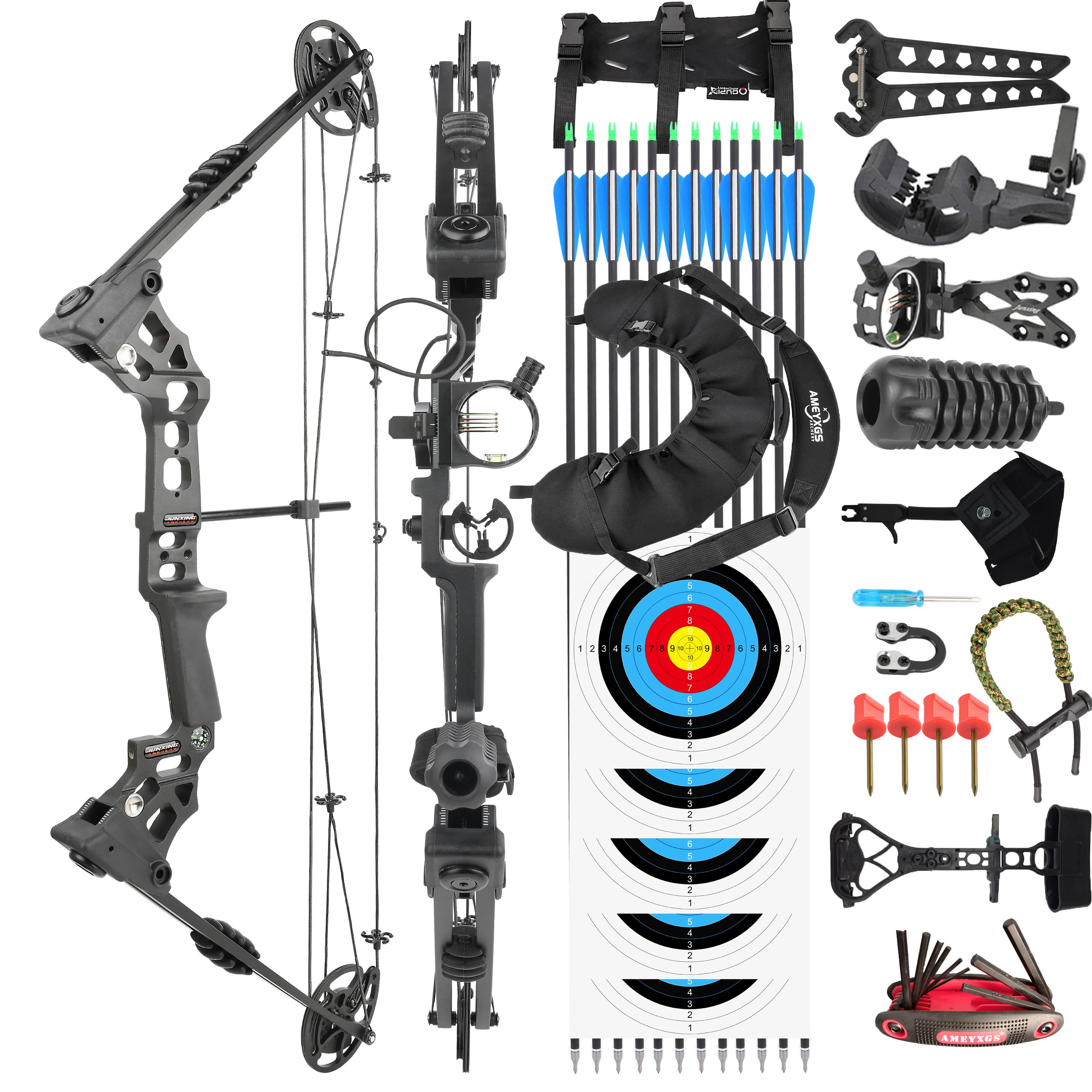 JUNXING X8 Compound Bow Kit Hunting 20-70lbs