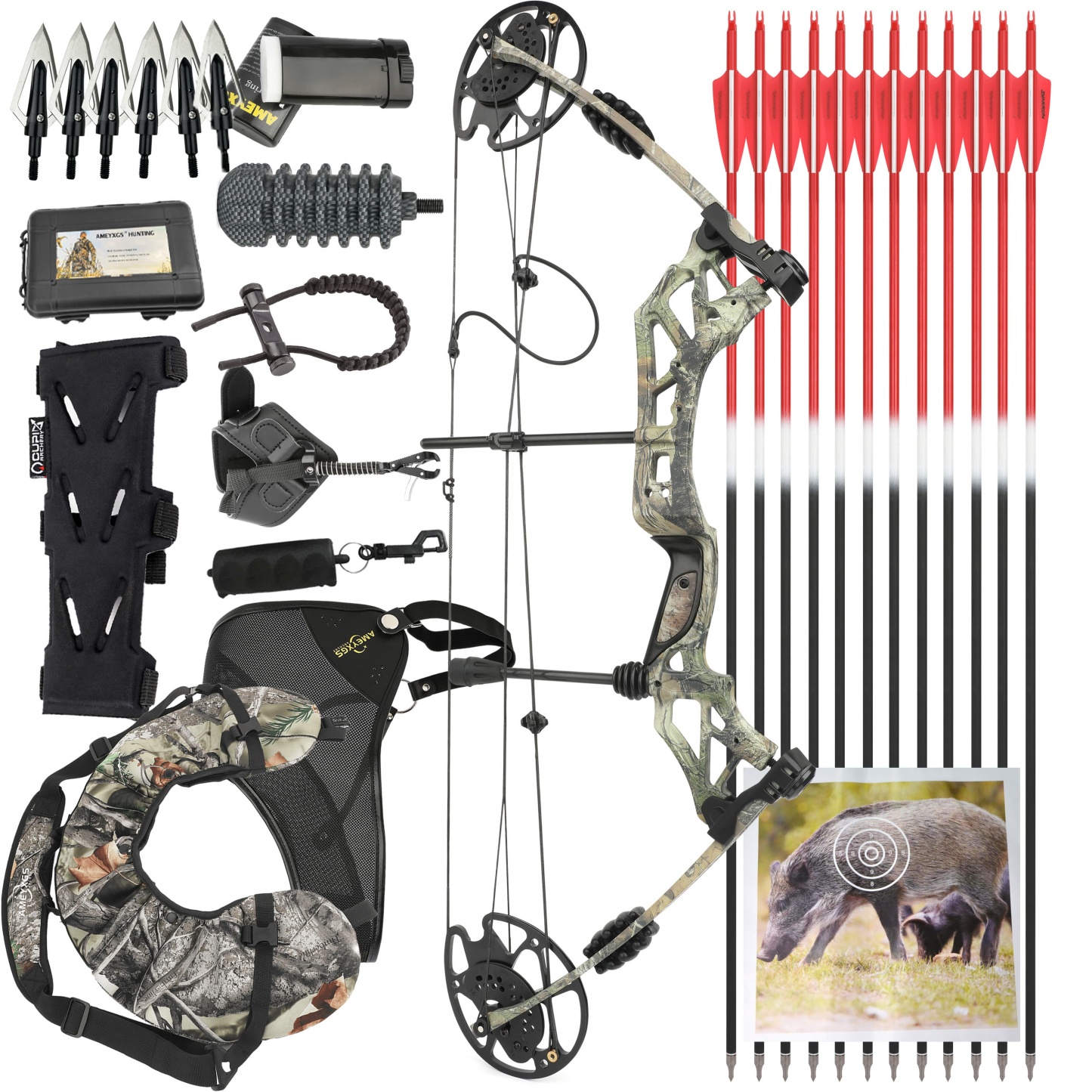 Kaimei Han Target Hunting Compound Bow Kit 30-60 LBS