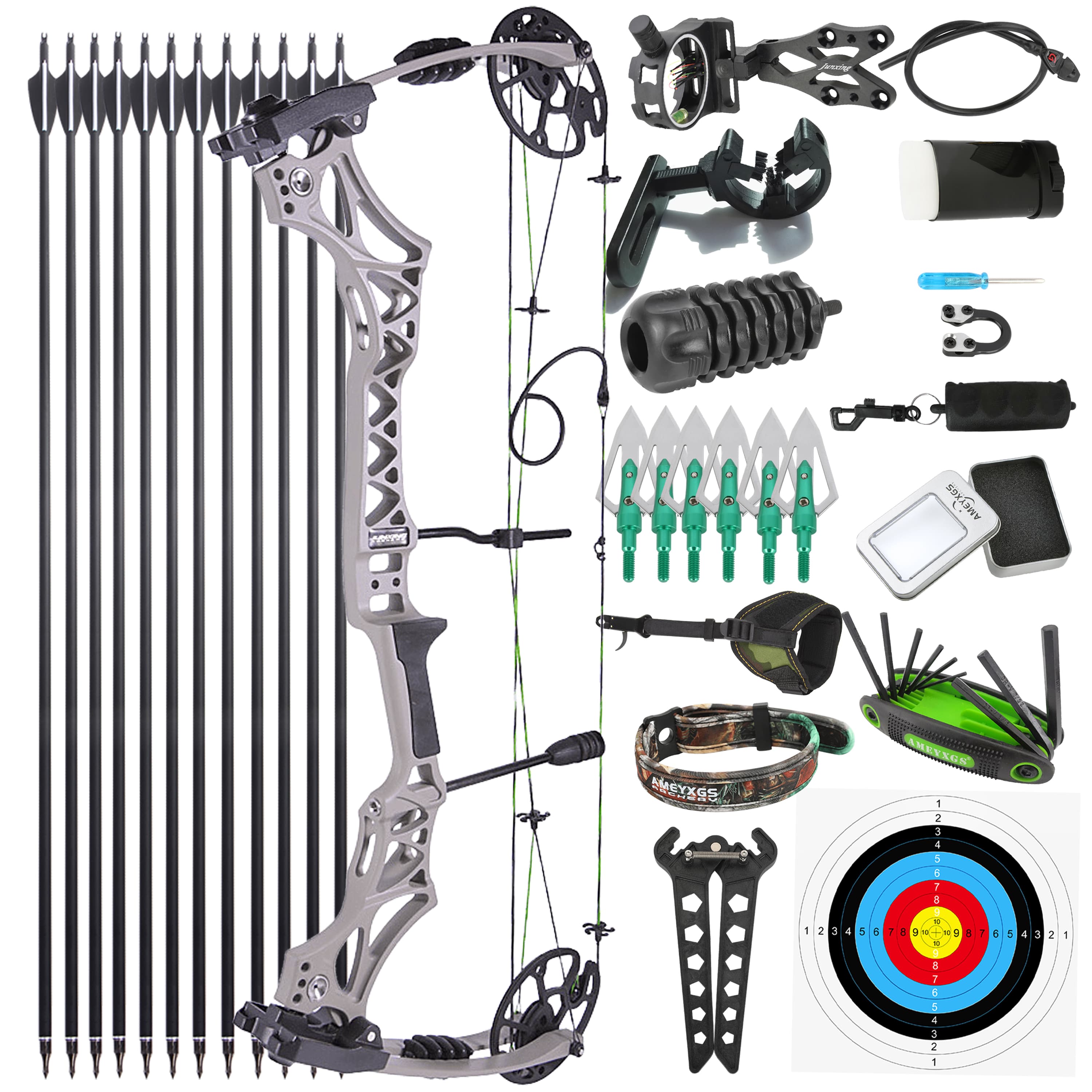 JUNXING M129 Hunting Compound Bow Kit 320FPS Adults