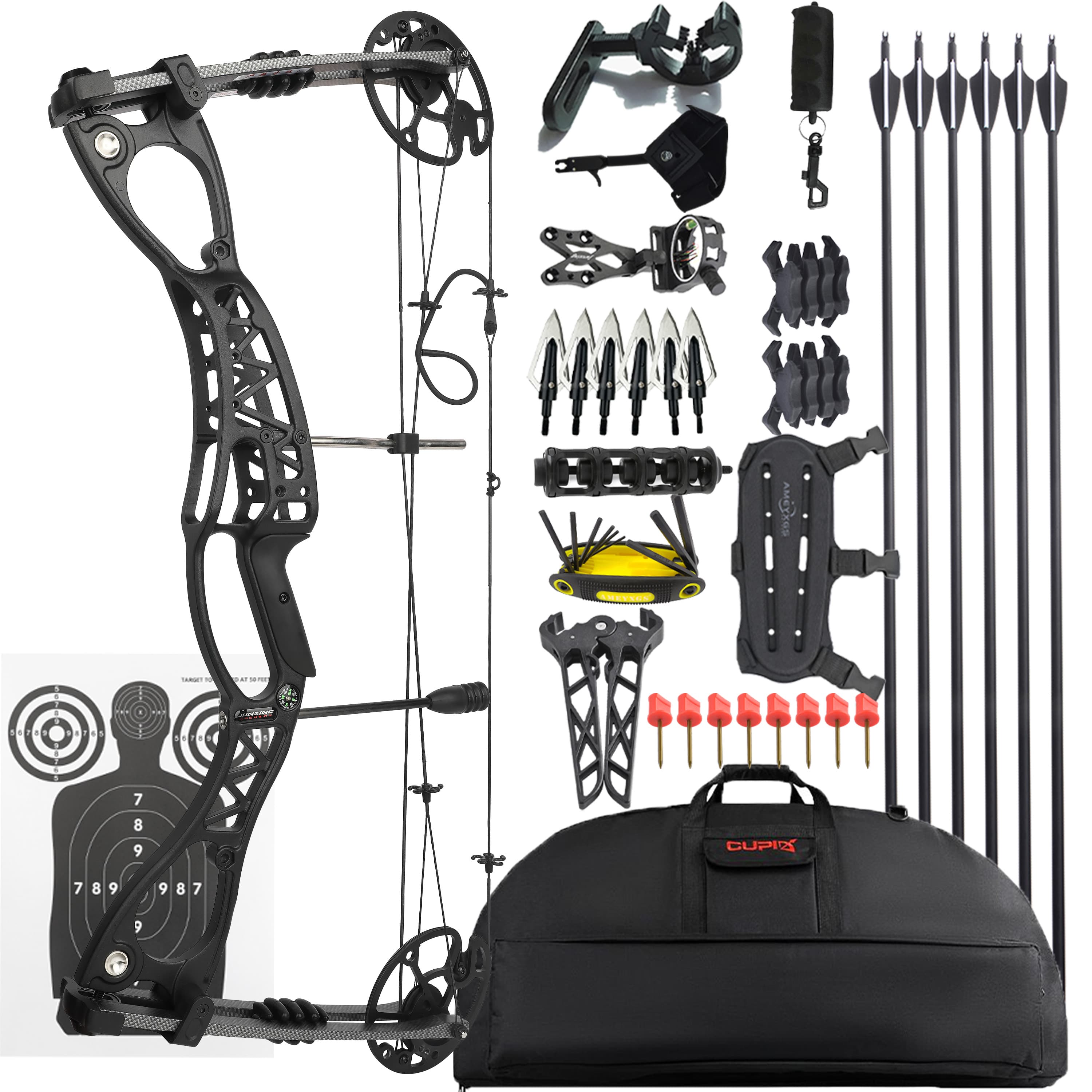 JUNXING M126 Compound Bow for Archery Hunting Set