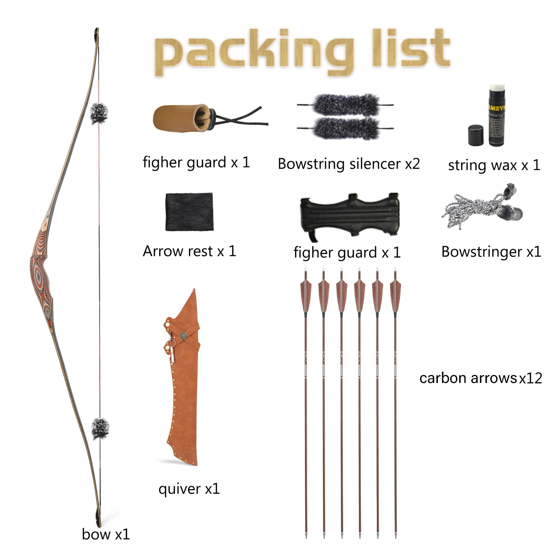 Traditional 58" Archery Hybrid Longbow RH/LH 20-55# @28"