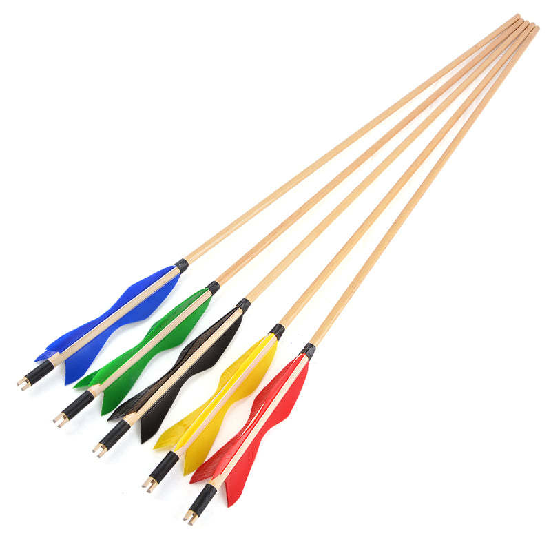 🎯Wooden Arrows 5" Natural Feather Archery-AMEYXGS Archery