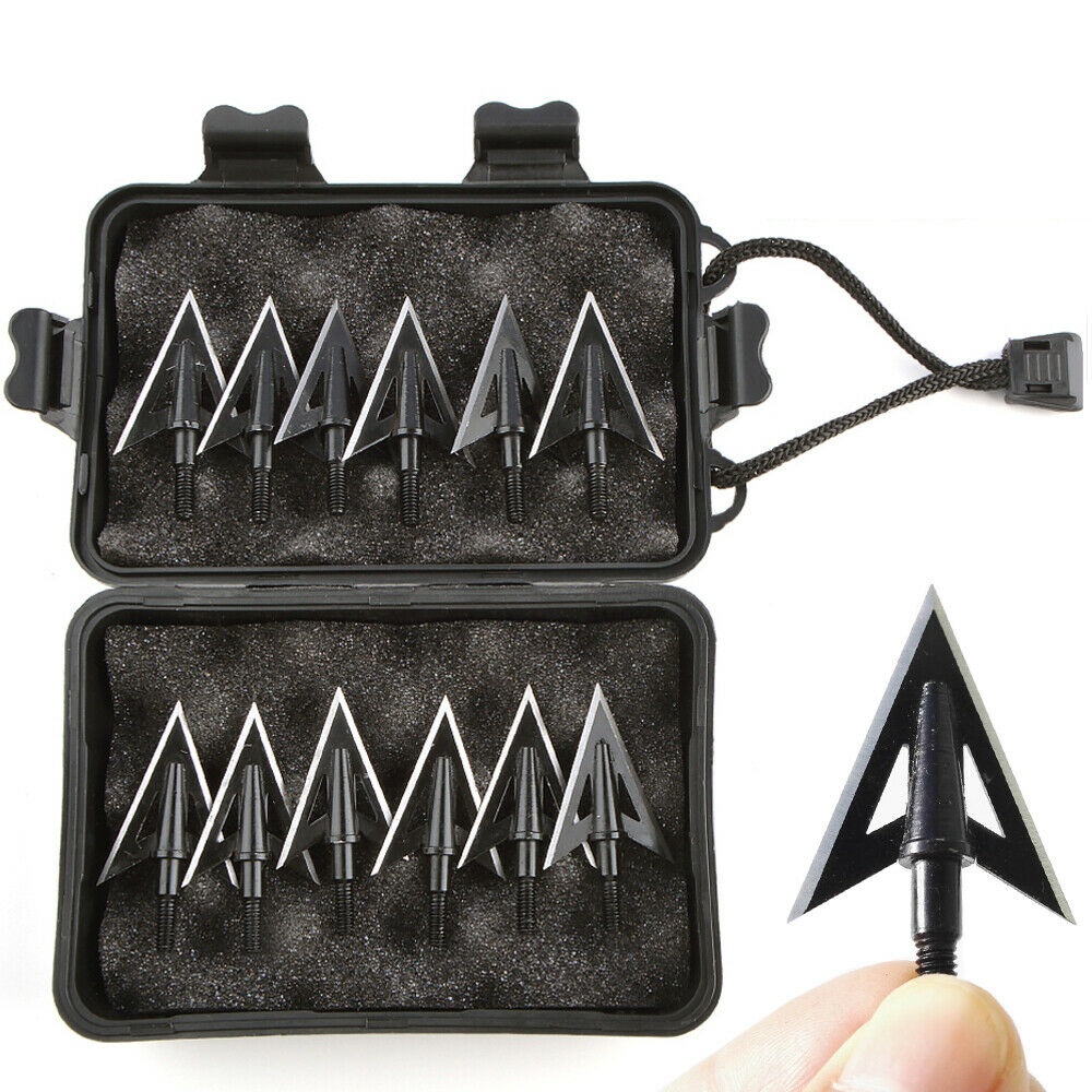 🎯12pcs Arrowheads Broadheads + Box Archery Hunting  Bow-AMEYXGS Archery