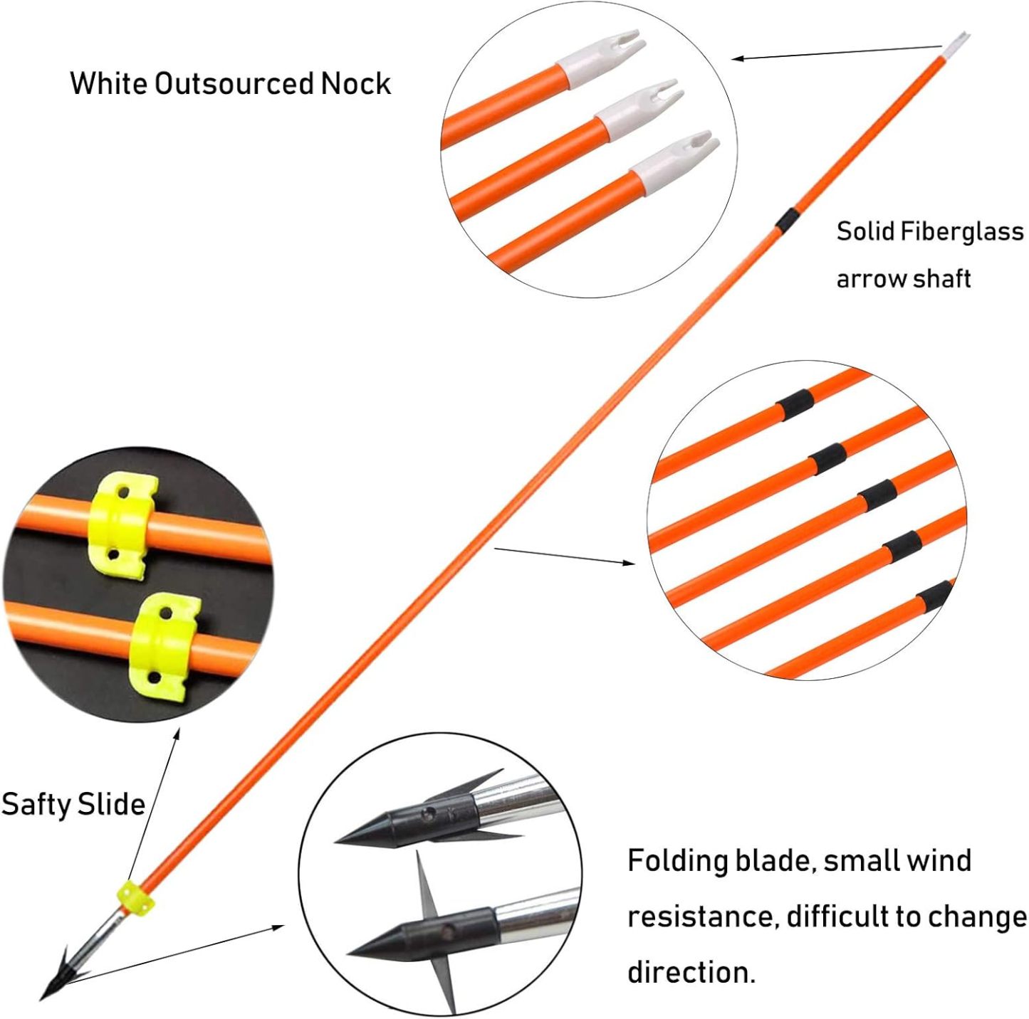 32'' Bow Archery Fishing Arrows for Anglers Hunter