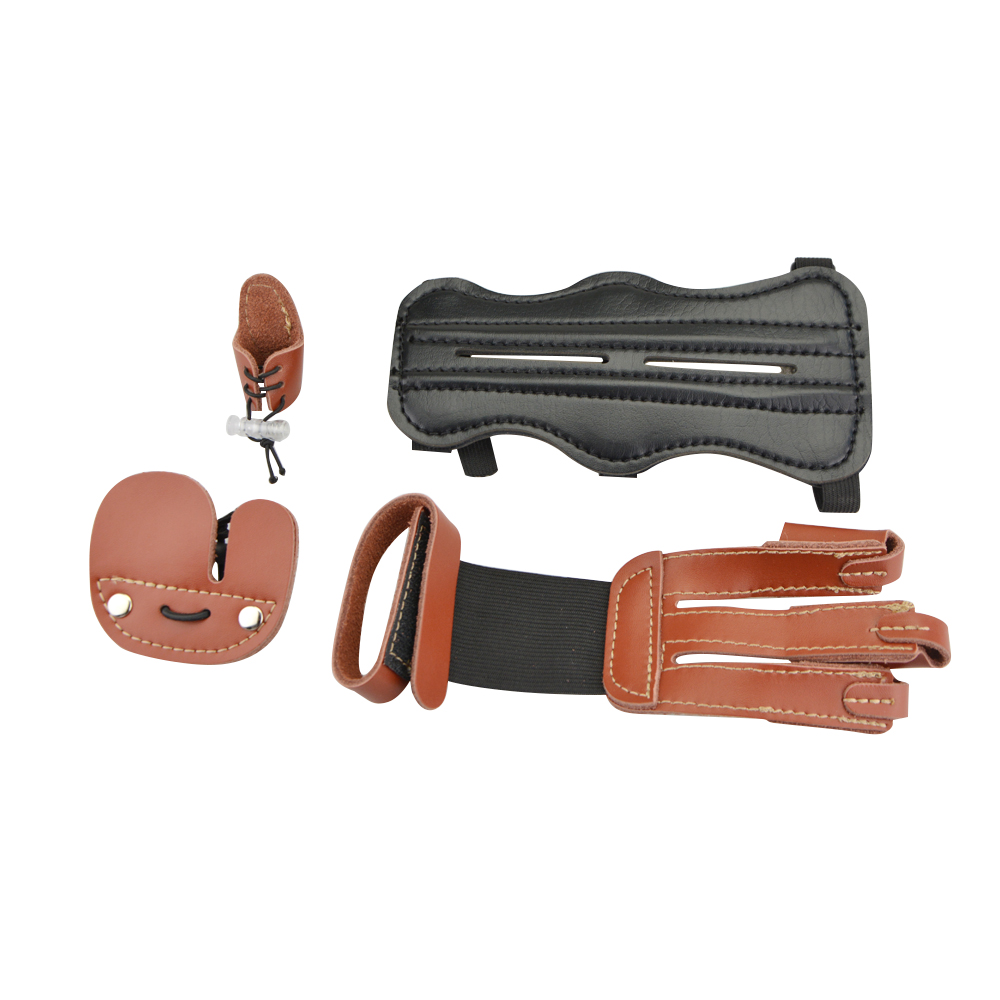 Archery Arm Guard Finger Tab Glove Protector Gear Kit