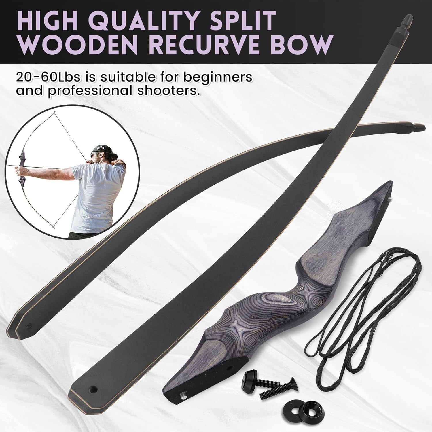 AMEYXGS Archery Traditional Recurve Bow Arrows Kit