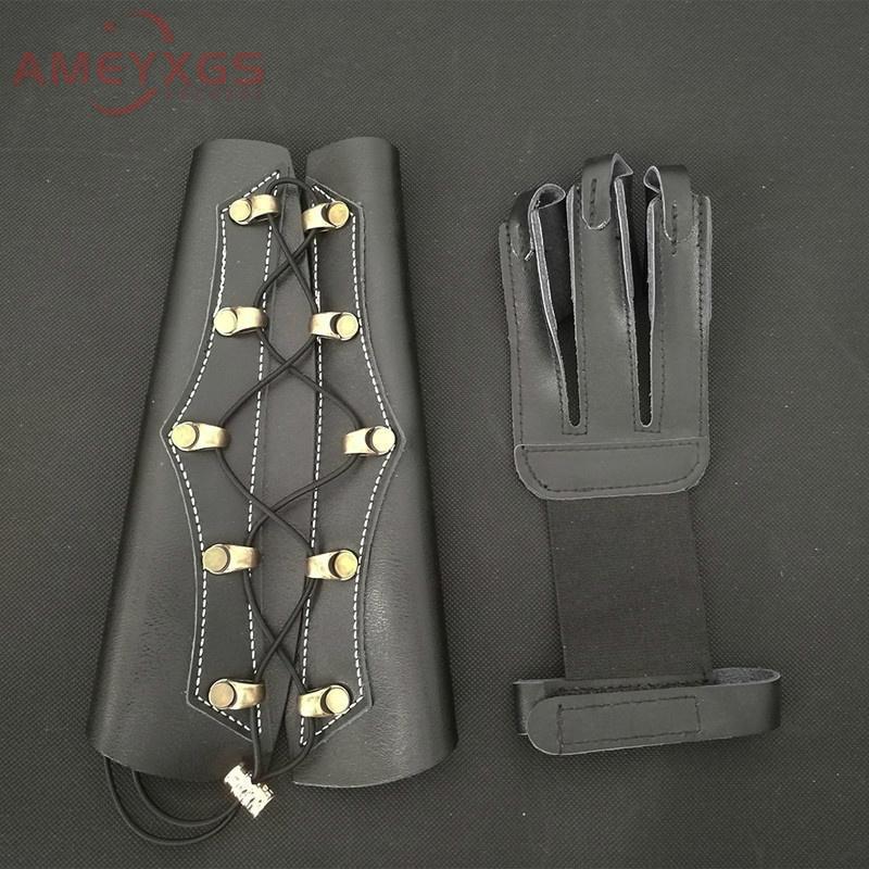 🎯Traditional Archery Arm Guard Finger Golve for Recurve Longbow Outdoor-AMEYXGS Archery