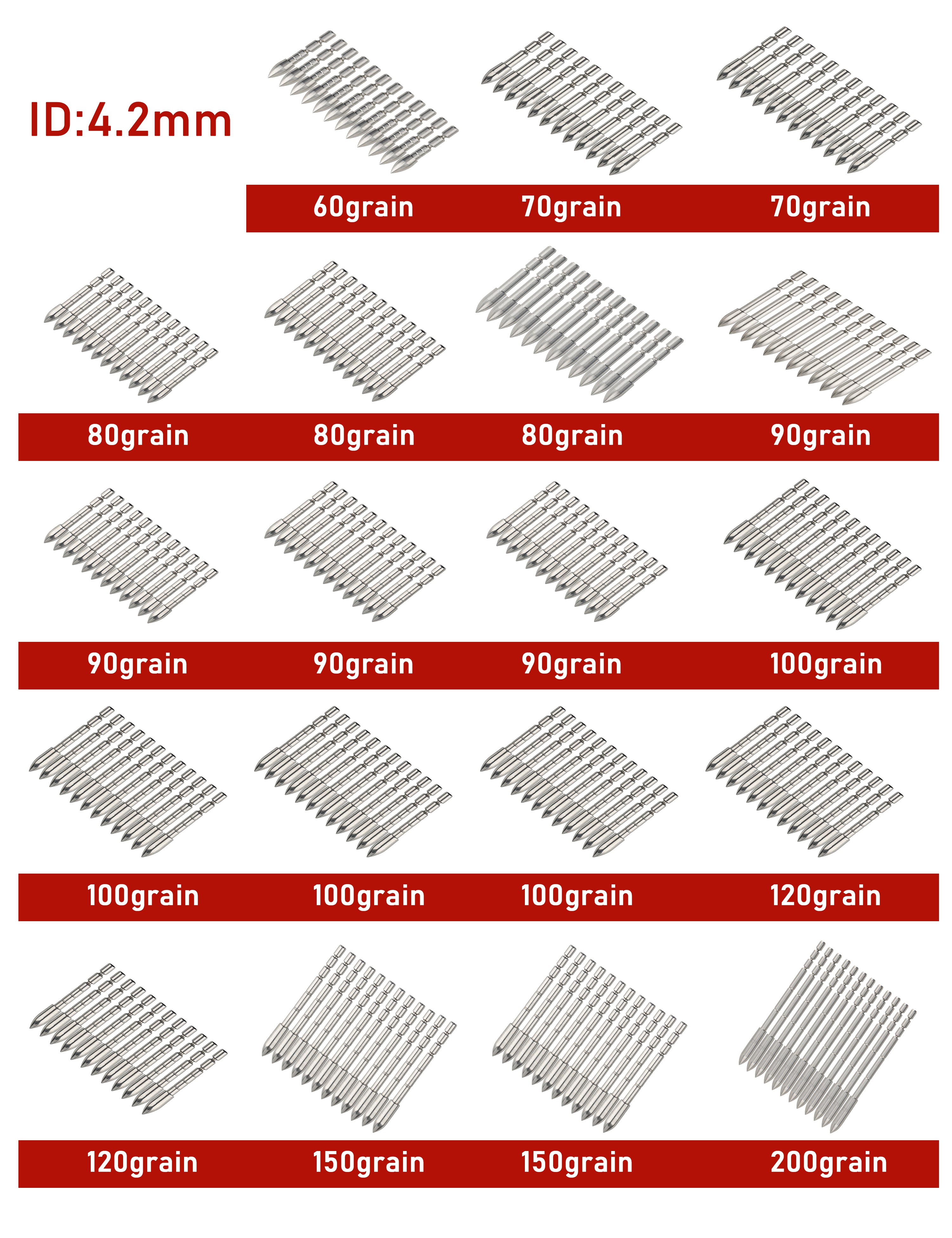 🎯3.2mm 4.2 mm 6.2mm Arrow Target Points 60-200 Grains-AMEYXGS Archery