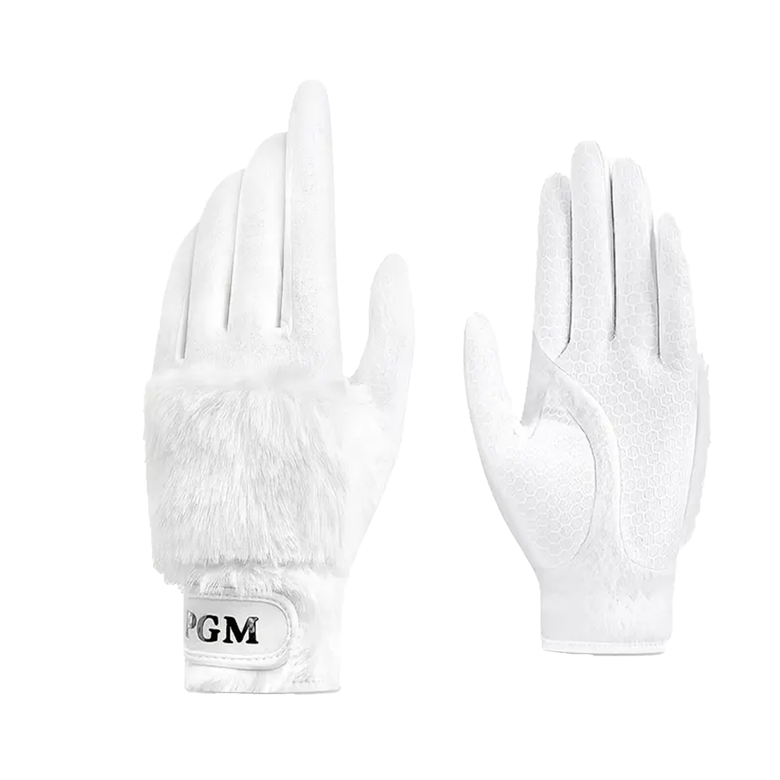 Golf Imitation Rabbit Fur Gloves Palm-Grip Silicone Cold Weather