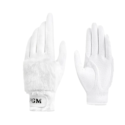 Golf Imitation Rabbit Fur Gloves Palm-Grip Silicone Cold Weather