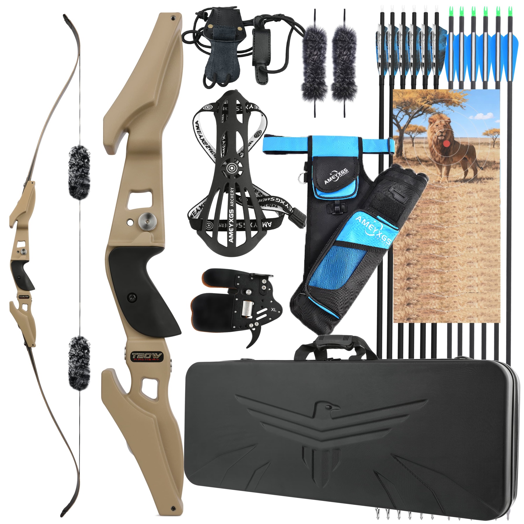 TBOW ILF Recurve Bow Kit 62" 25-65lbs
