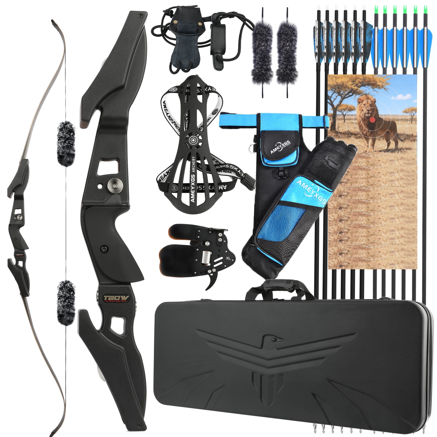 TBOW ILF Recurve Bow Kit 62" 25-65lbs