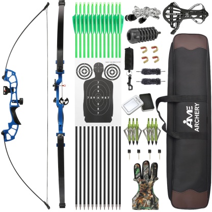 Straight Recurve Bow Set 52" 30–50lbs Target Shooting