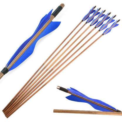 🎯Archery 8mm Bamboo Arrow with 5inch Turkey Feather-AMEYXGS Archery