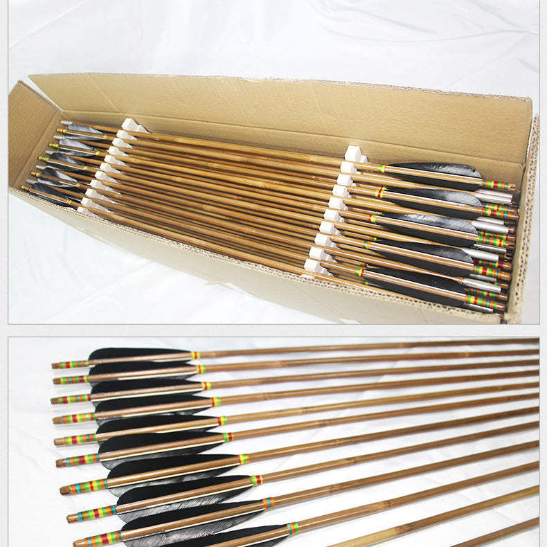 🎯Traditional Bamboo Arrow for Practice Targeting Longbow-AMEYXGS Archery