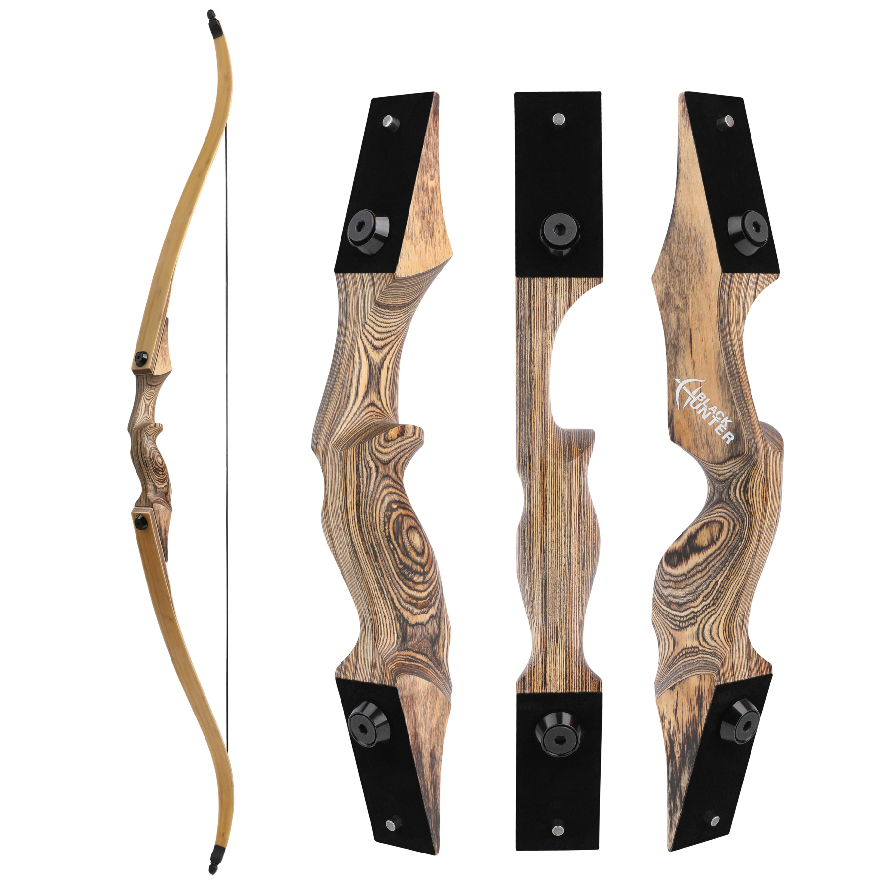 Black Hunter Recurve Bow Hunting Wooden Bow RH/LH