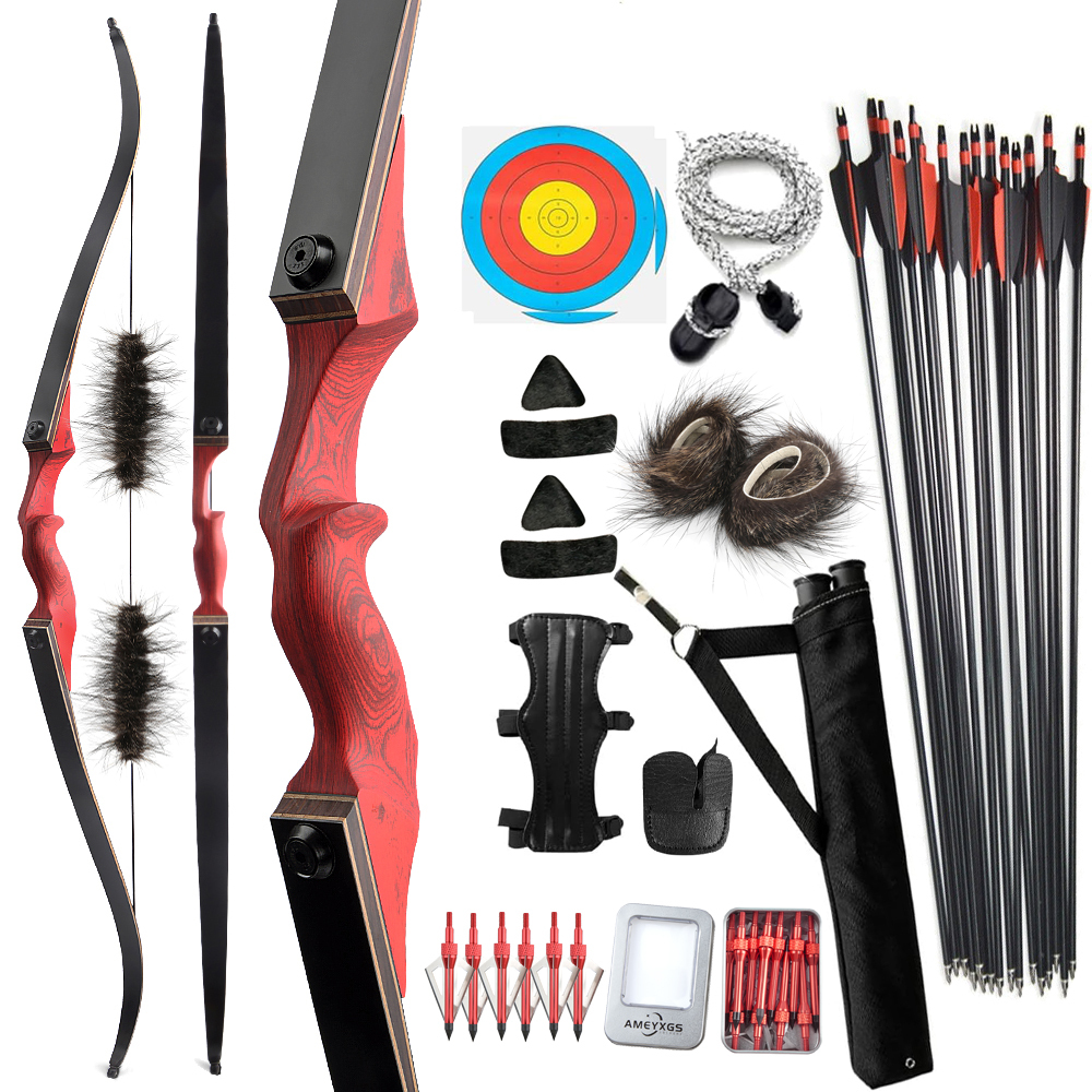 Professional Recurve Bow and Arrow Set Aldults Archery Hunting Bow K,