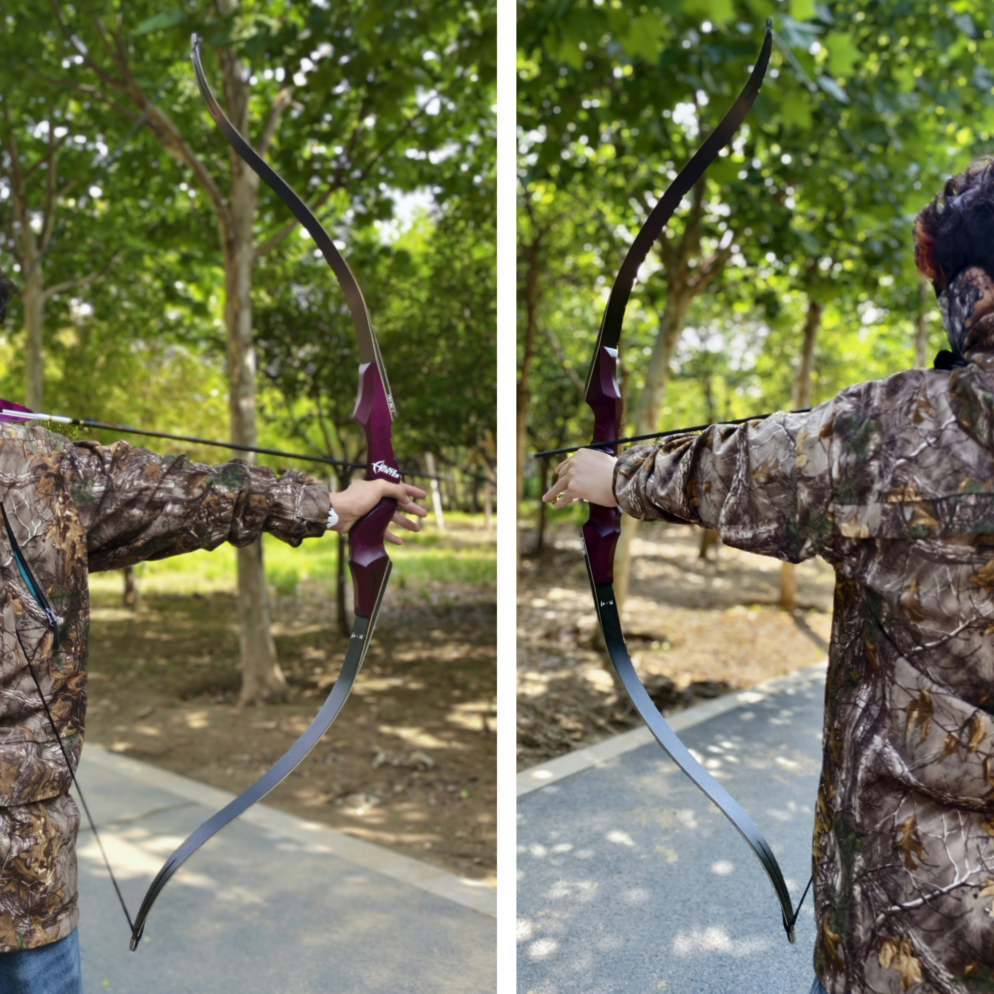 Black Hunter Recurve Bow and Arrows Kit for Hunting Outdoor