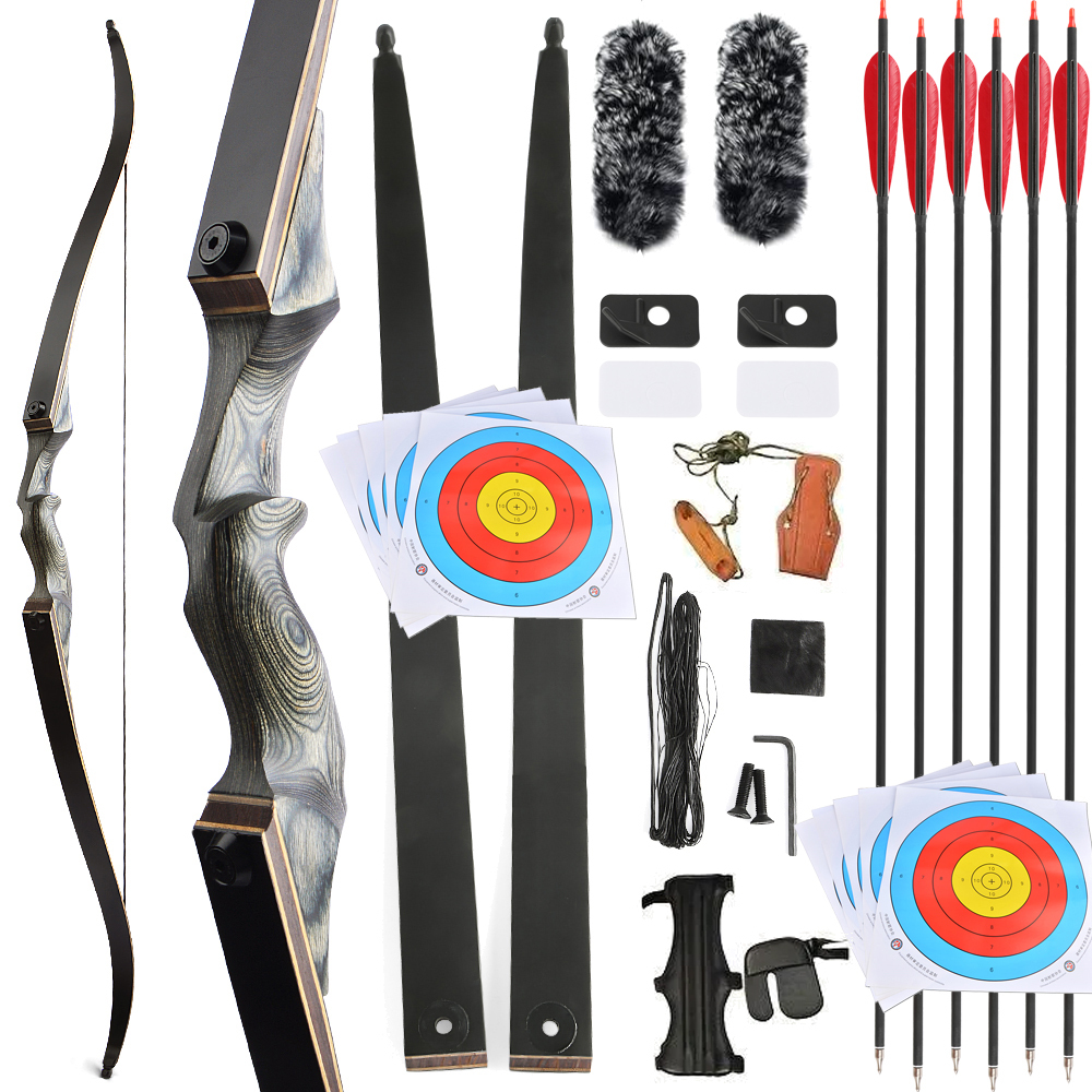 Black Hunter Recurve Bow Kit – Takedown Hunting Bow for Adults Gift