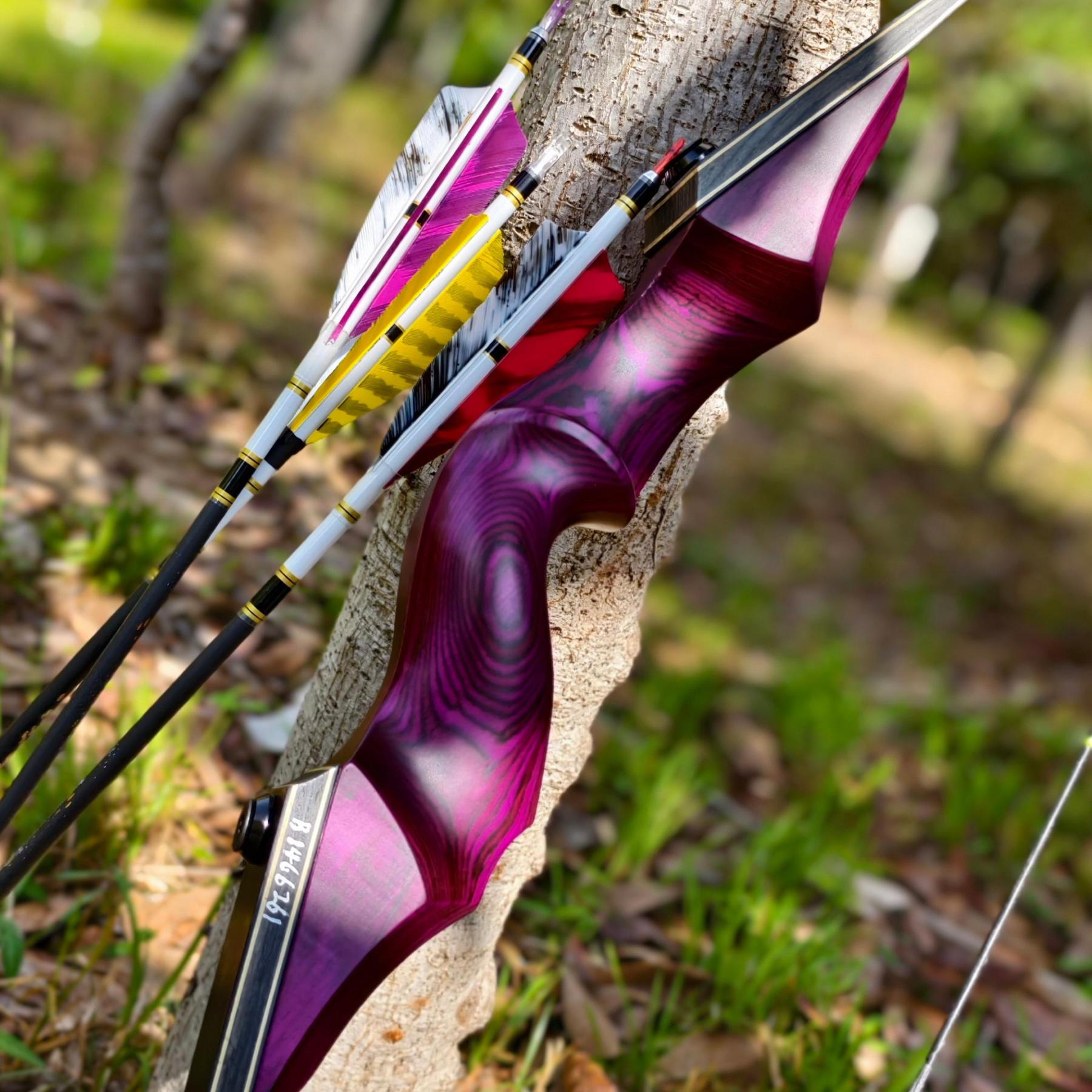 Black Hunter Recurve Bow and Arrows Kit for Hunting Outdoor