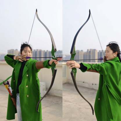 🎯BLACK HUNTER 60'' Archery Traditional Hunting 20-60LBS Recurve Bow RH&LH-AMEYXGS Archery