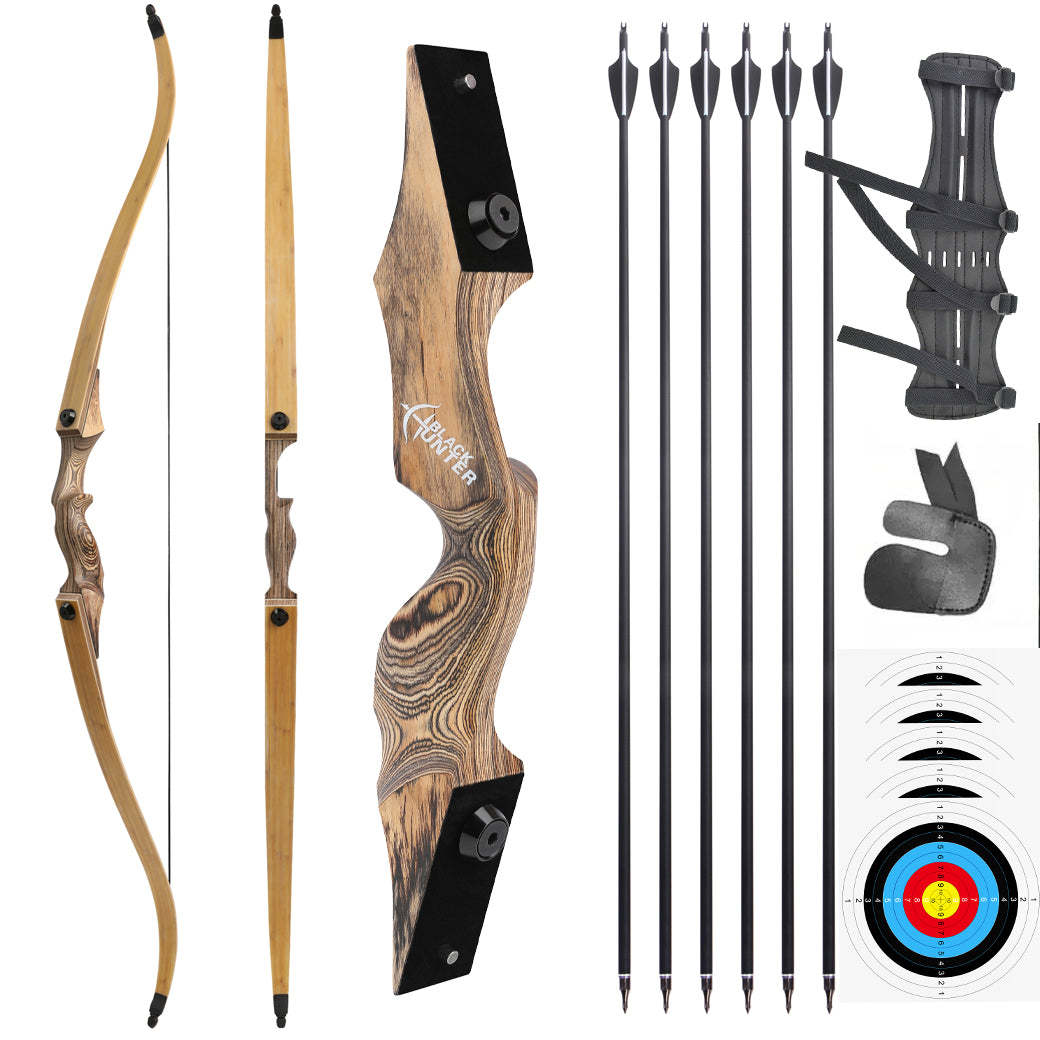 BLACK HUNTER Archery 60" Takedown Recurve Bow and Arrow Set-AMEYXGS Archery