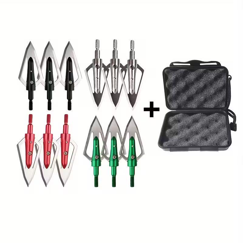 Anodized Screw-In Archery Accessory Broadheads  with Case