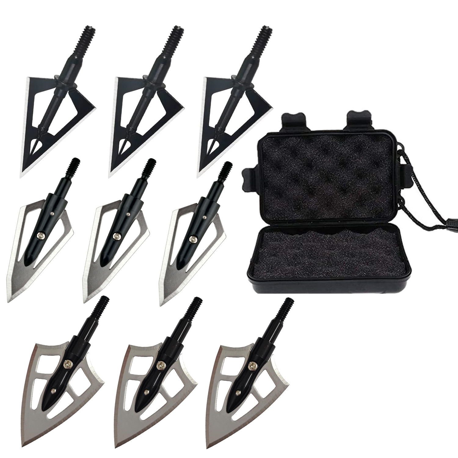 Screw-in Broadheads with Case Archery Broad for Compound Bow Crossbow