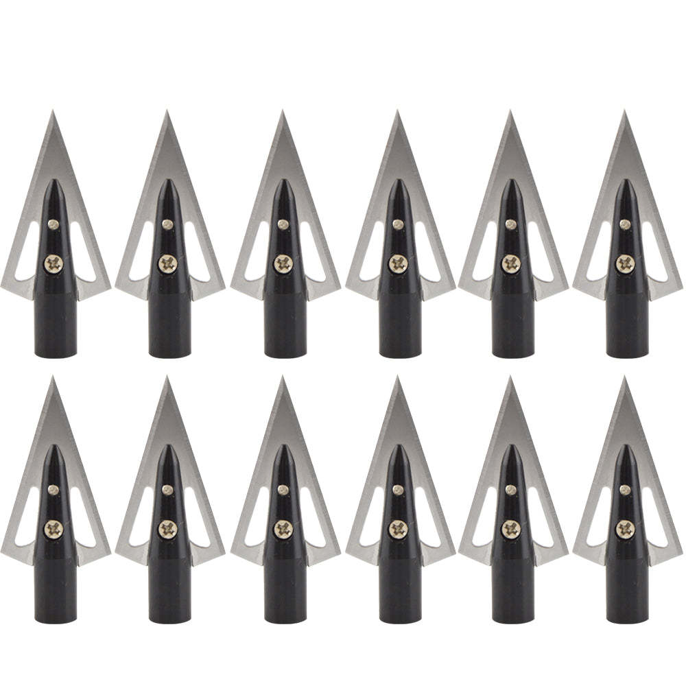 🎯Archery 2 Blade Arrowheads 100 Grain Glue on Points 3D Hunting Practice for Compound Recurve Bow-AMEYXGS Archery