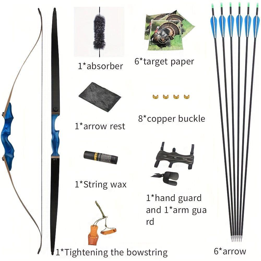 Black Hunter Recurve Bow Kit – Takedown Hunting Bow for Adults