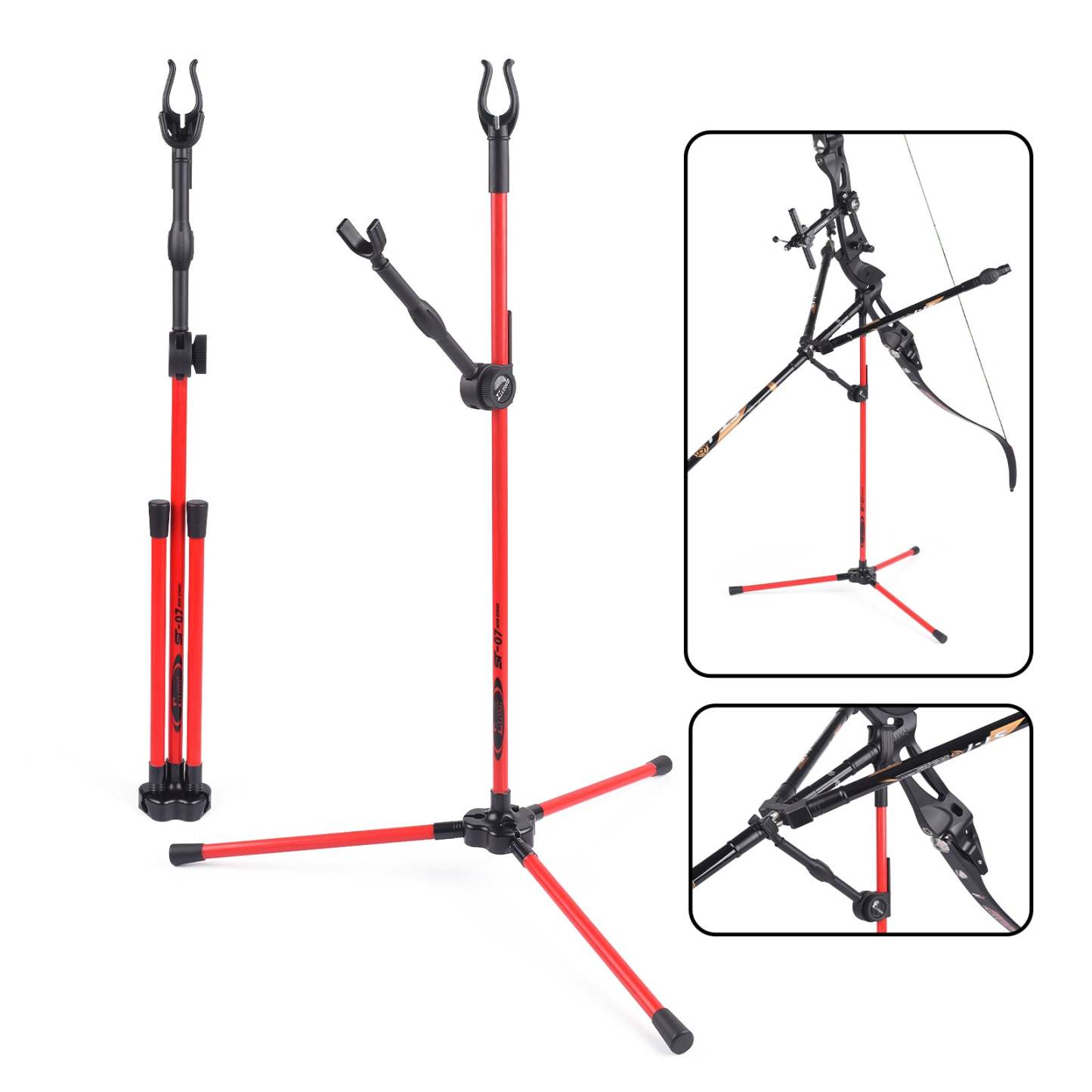 🎯Archery Recureve Bowstand Rack Holder with Side Arm Foldable Bracket-AMEYXGS Archery