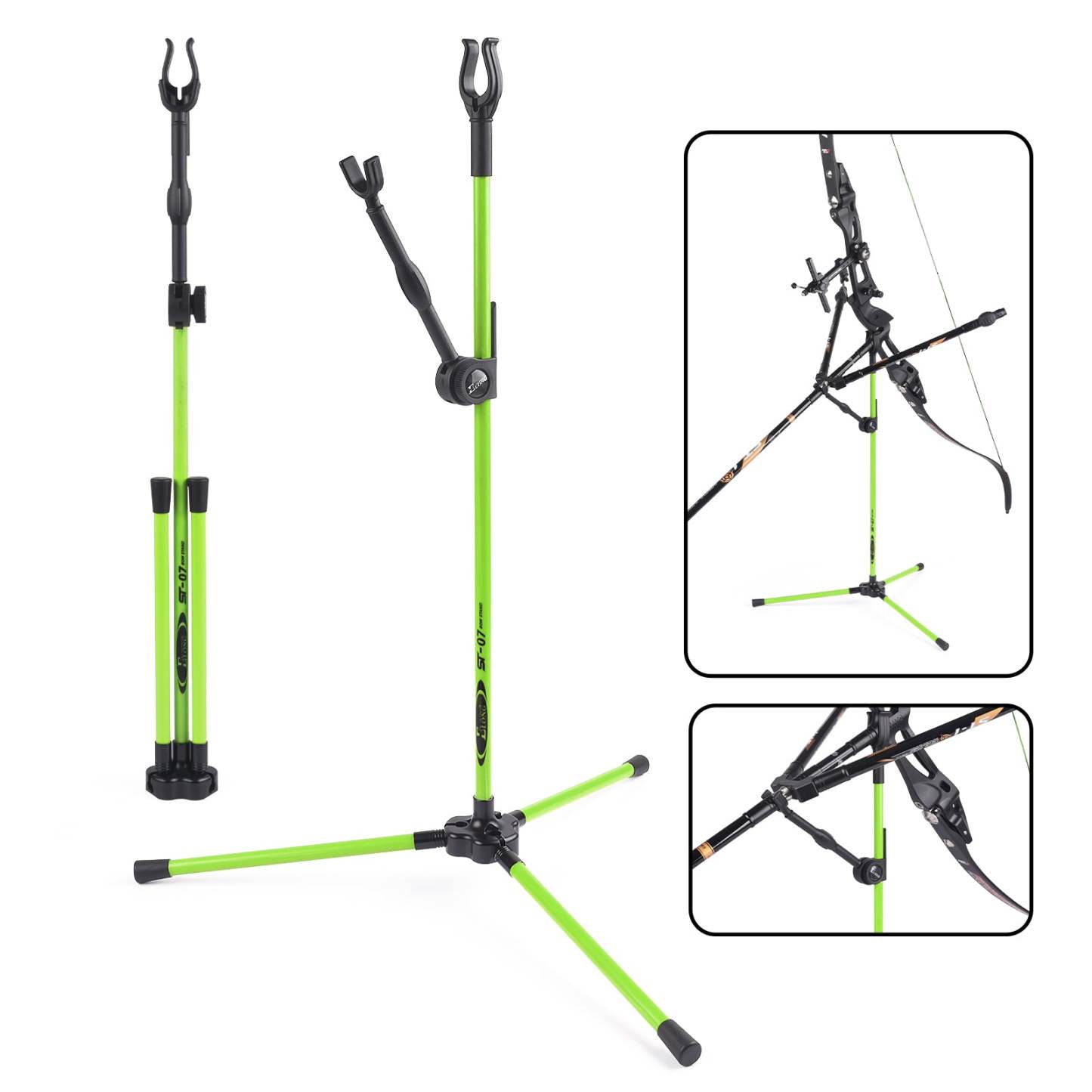 🎯Archery Recureve Bowstand Rack Holder with Side Arm Foldable Bracket-AMEYXGS Archery