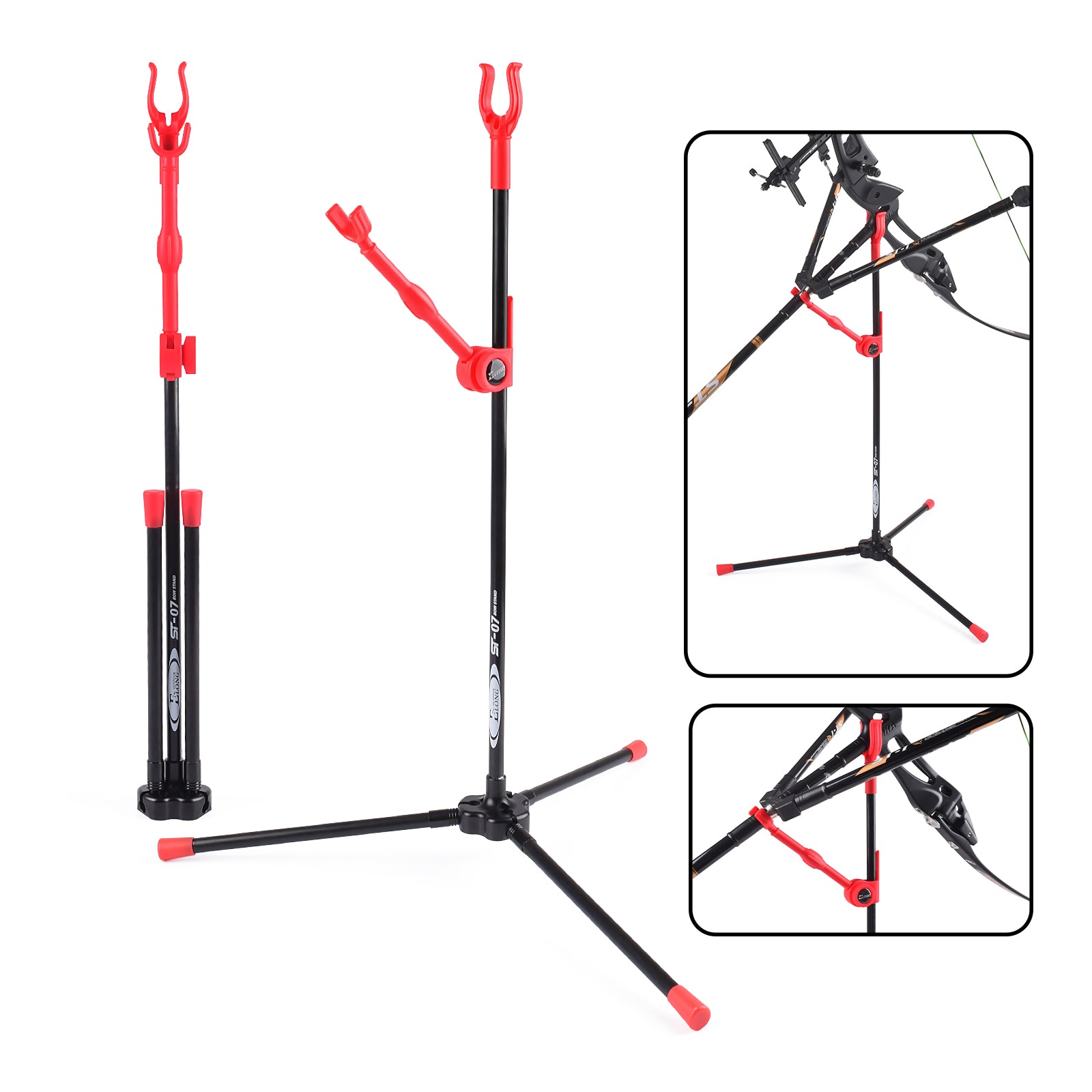 🎯Archery Recureve Bowstand Rack Holder with Side Arm Foldable Bracket-AMEYXGS Archery