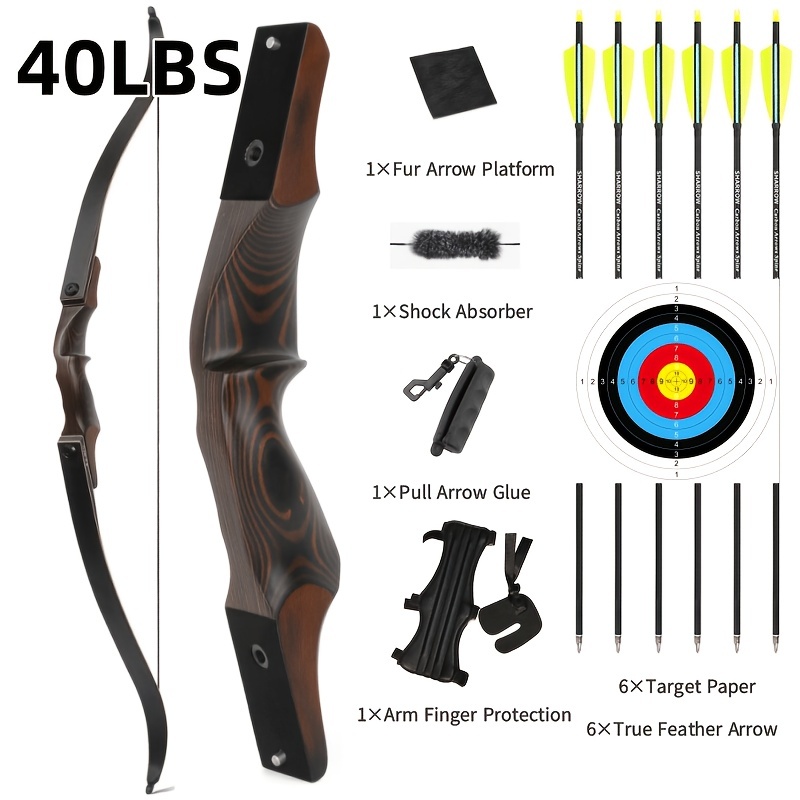 Takedown Recurve Bow 60" Bamboo Core – Perfect Christmas Gift for Hunt