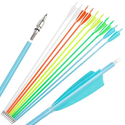 🎯31" Fluorescence Carbon Arrows for Archery Target Practice Hunting-AMEYXGS Archery