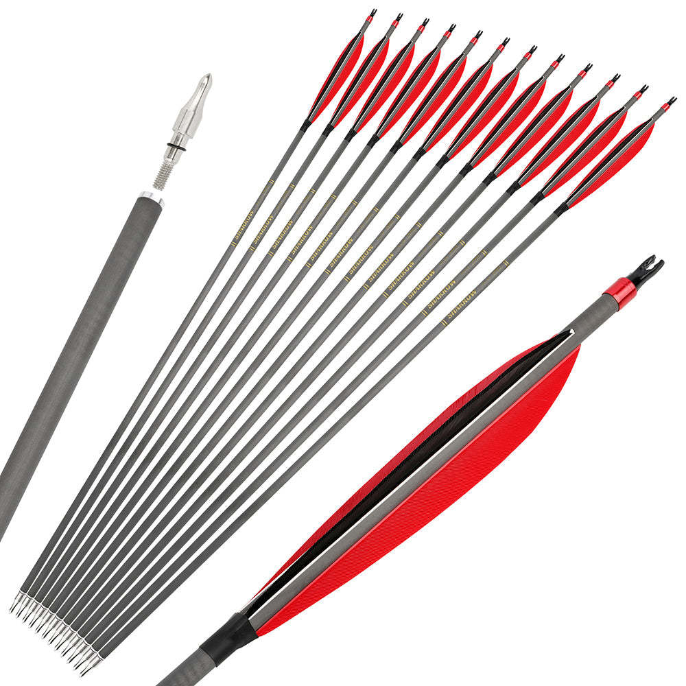 🎯SHARROW Archery Pure Carbon Arrows Hunting Practice Arrow-AMEYXGS Archery