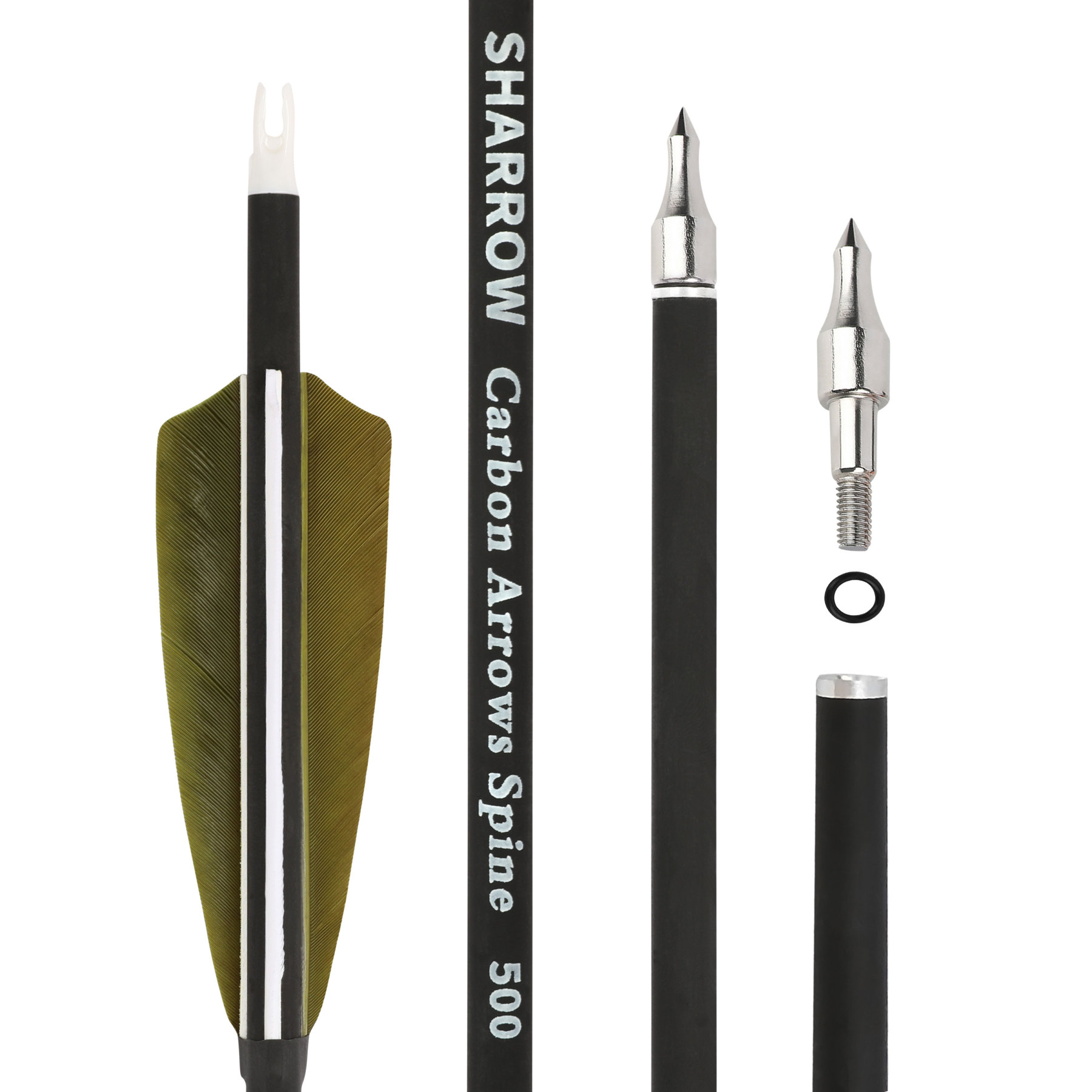 Carbon Arrow with 4inch Turkey Feather for Archery Hunting