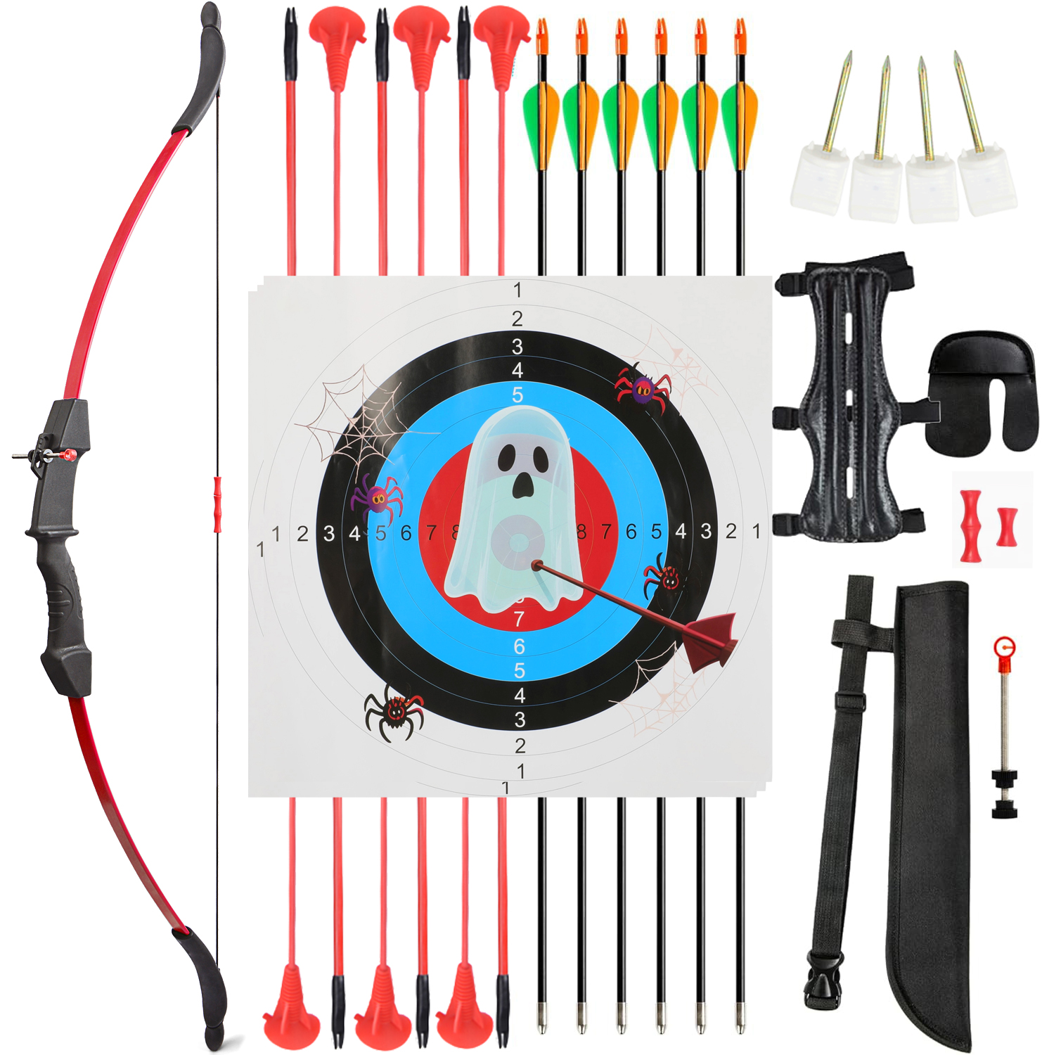 Youth Recurve Bow and Arrow Set for Teens Outdoor Games Left & Right Hand