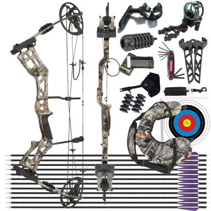 Adjustable Compound Bow 30-70 lbs, Axle-to-Axle 30.5" for Hunting
