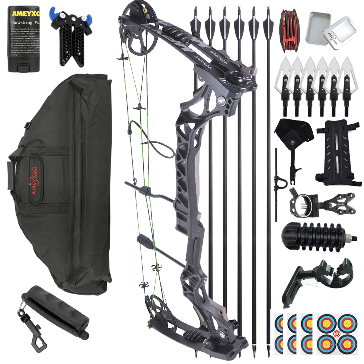 US JUNXING M129 Hunting Compound Bow 30-70LBS Full Kit 320FPS