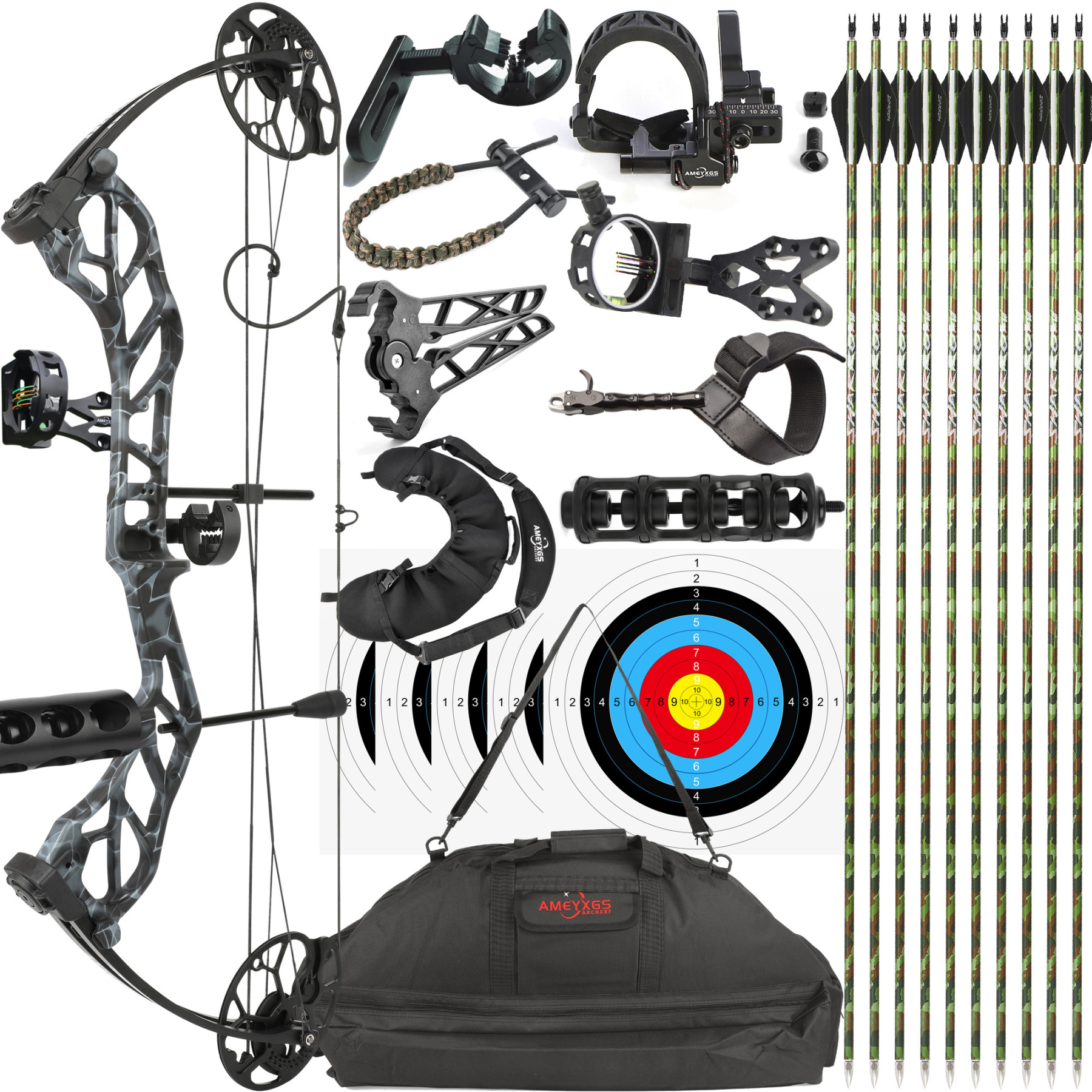 AMEYXGS Archery E8 Compound Bow and Arrows Kit